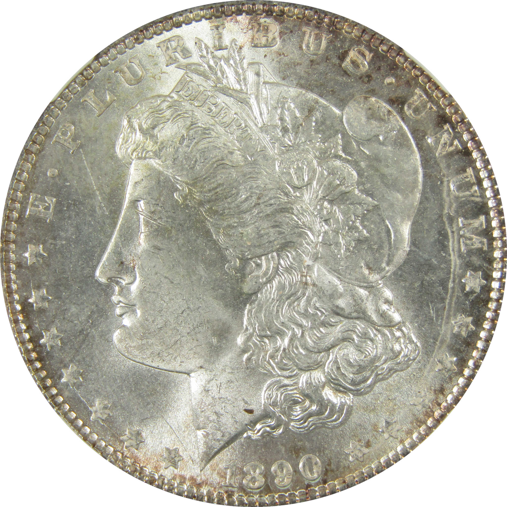 1890 Morgan Silver Dollar MS 63 NGC Uncirculated $1 Coin SKU:I27525