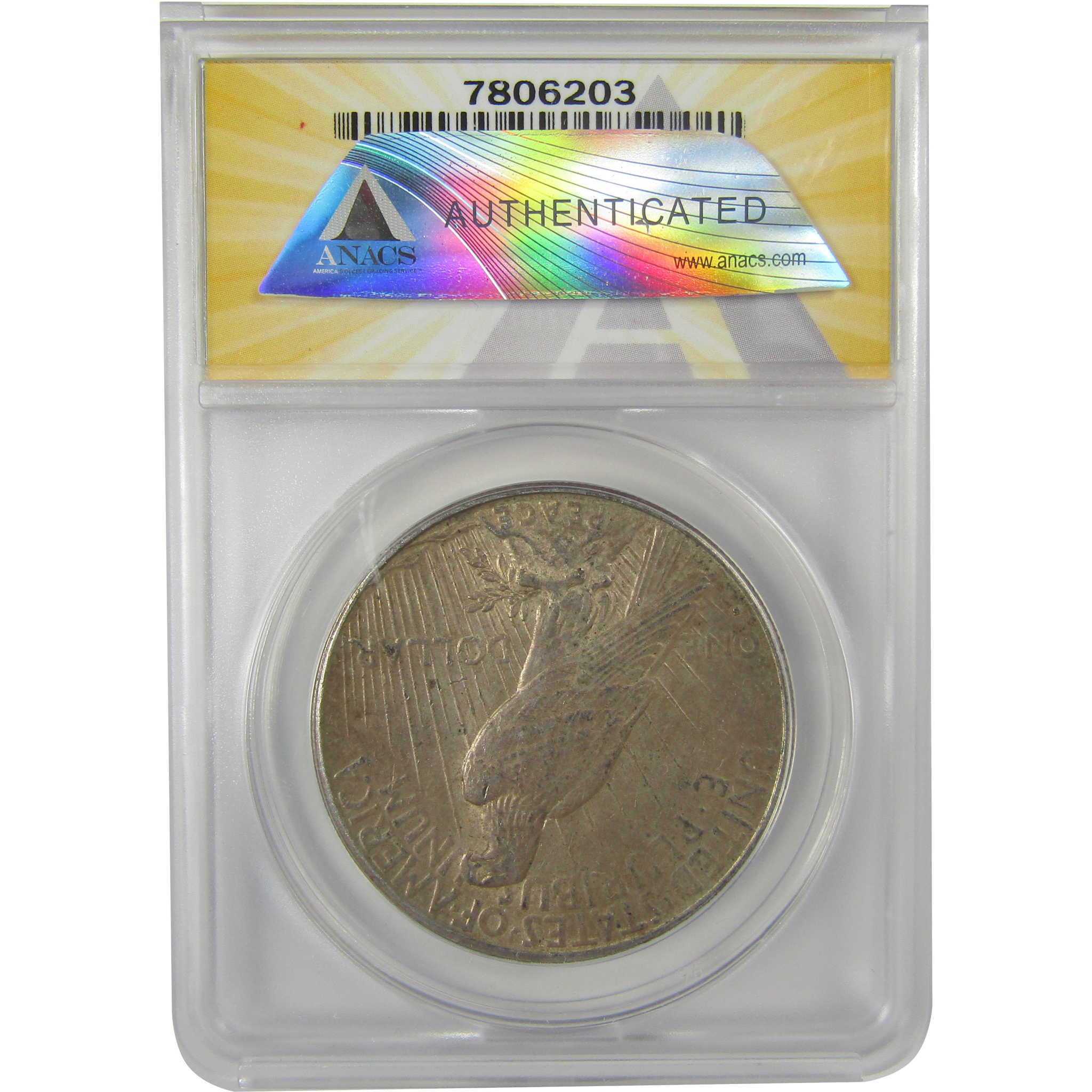 1926 S Peace Dollar AU 58 ANACS Silver $1 Coin SKU:I20847