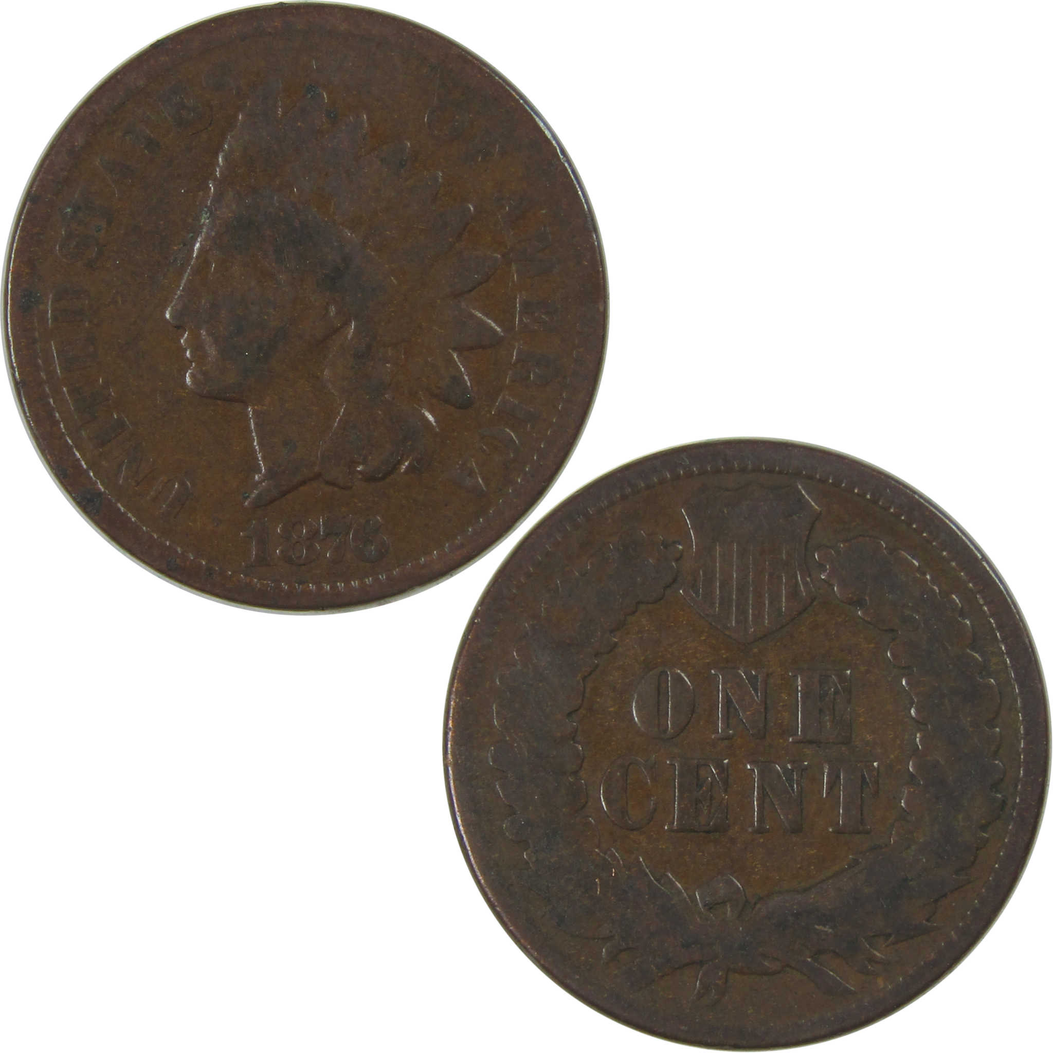 1876 Indian Head Cent G Good Penny 1c Coin SKU:I23174
