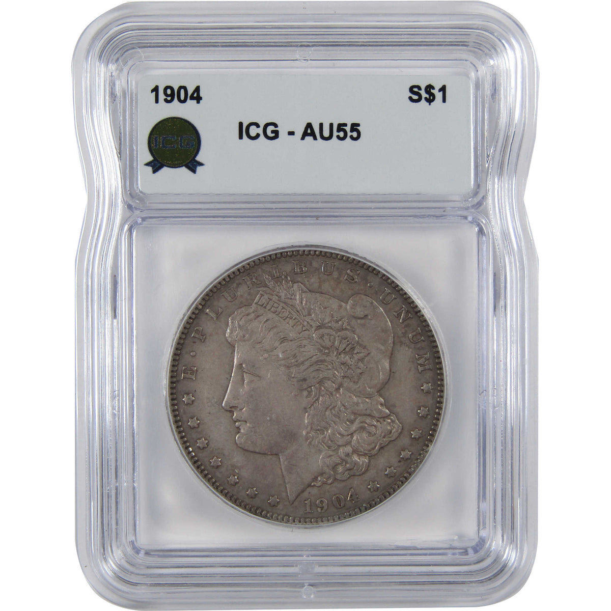1904 Morgan Silver Dollar AU 55 ICG $1 Coin Collectible SKU:I29066