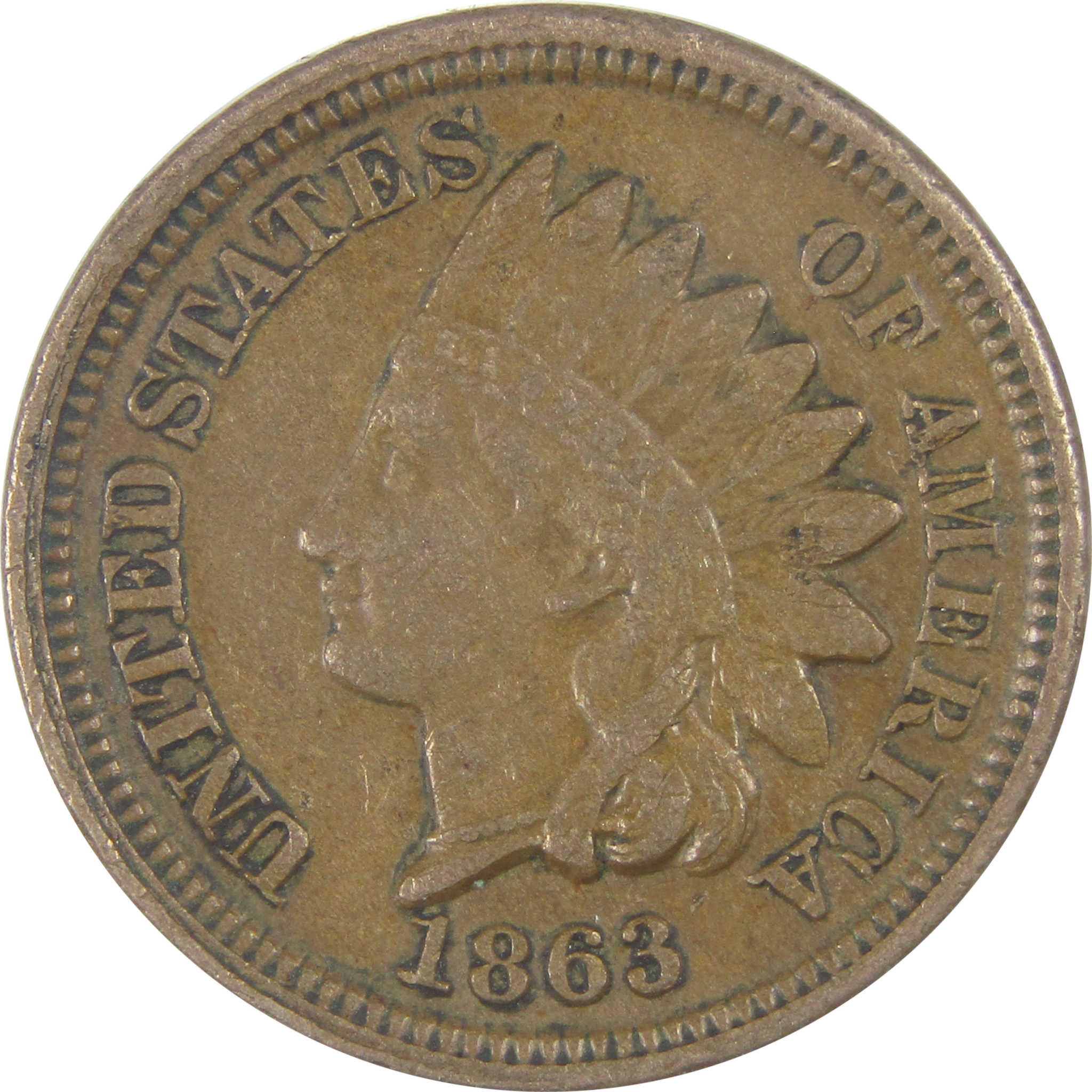 1863 Indian Head Cent VF Very Fine Penny 1c Coin SKU:I17015