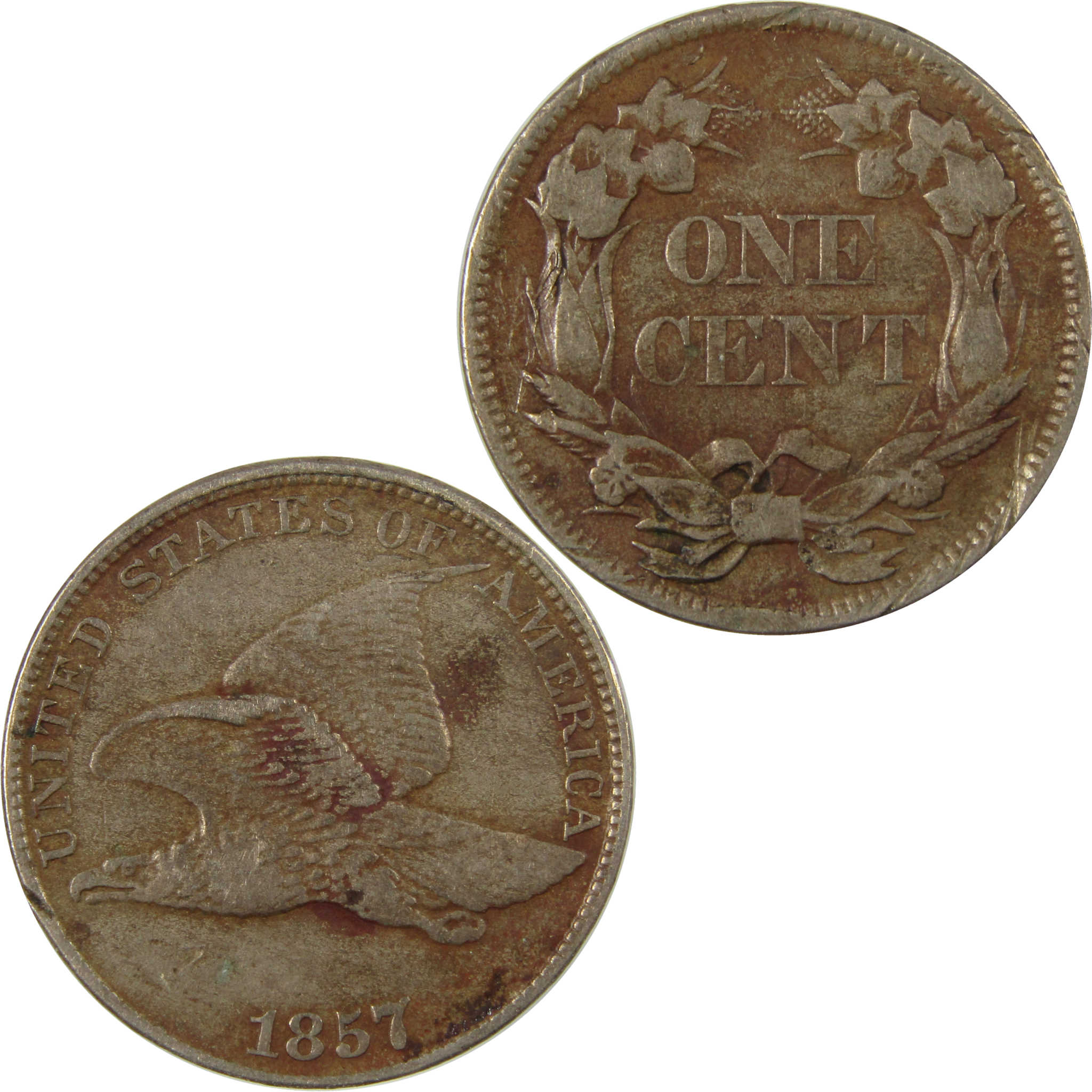 1857 Flying Eagle Cent VF Very Fine Details Penny 1c Coin SKU:I26964