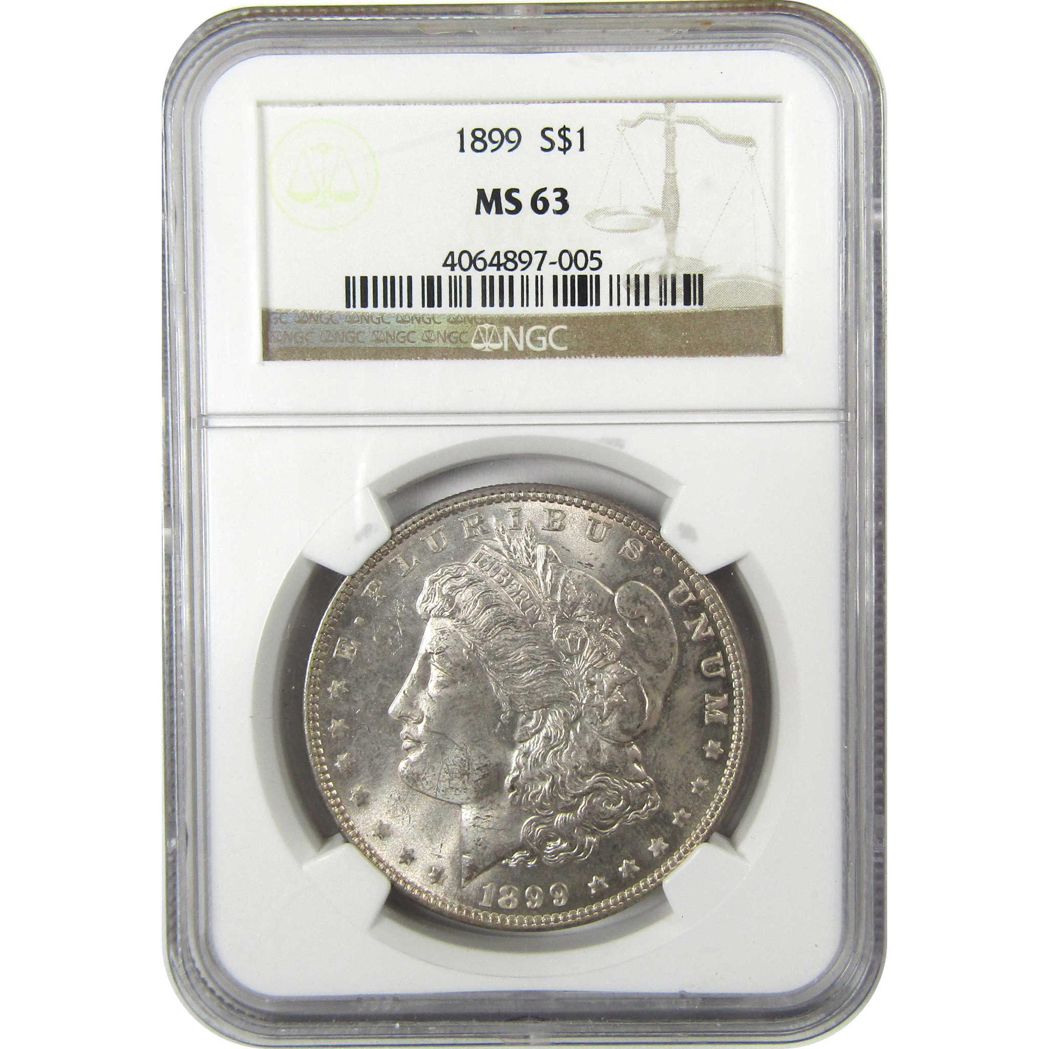 1899 Morgan Silver Dollar MS 63 NGC Uncirculated $1 Coin SKU:I26605 - Morgan coin - Morgan silver dollar - Morgan silver dollar for sale - Profile Coins &amp; Collectibles