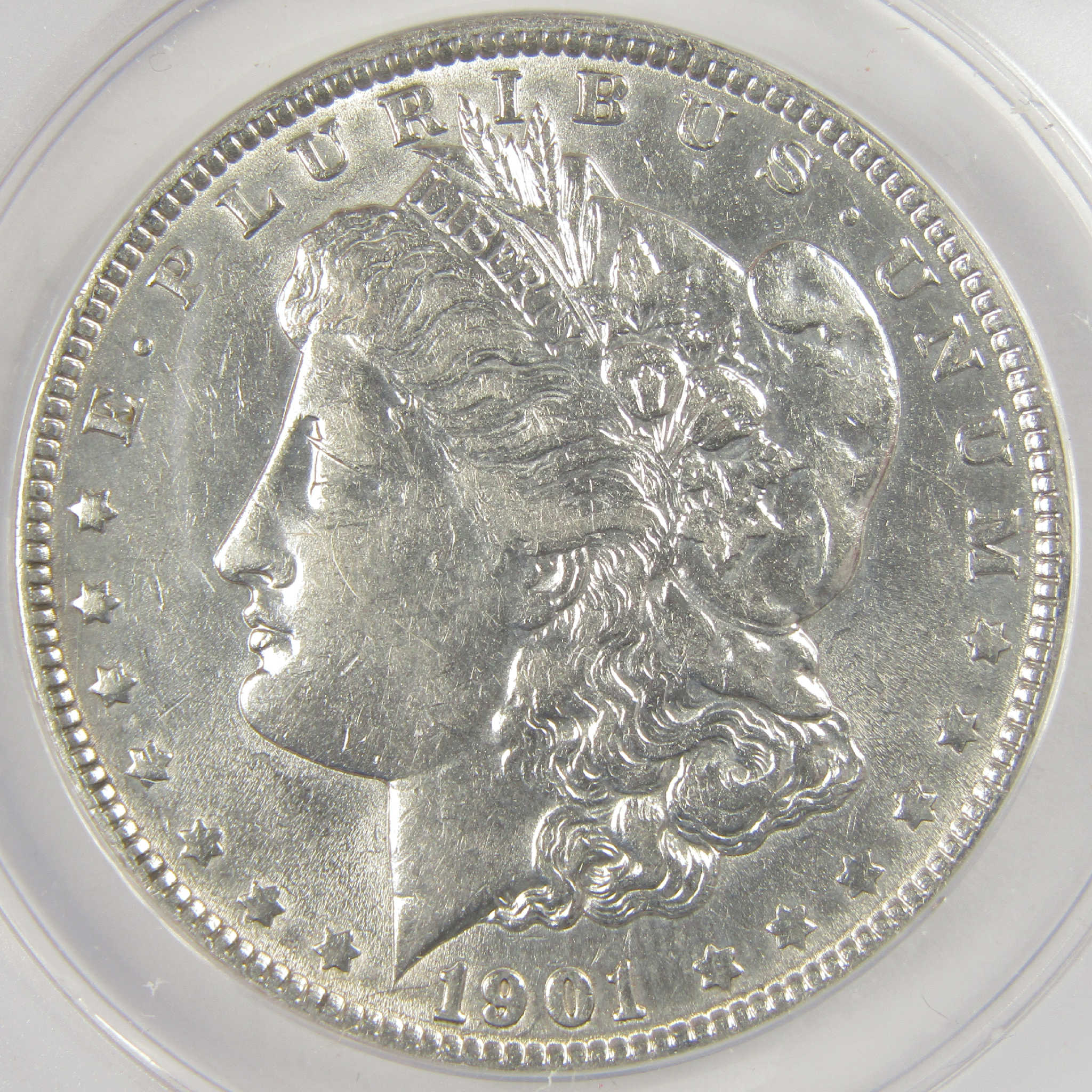 1901 Morgan Dollar AU 50 Details ANACS Silver $1 Coin SKU:I20402 - Morgan coin - Morgan silver dollar - Morgan silver dollar for sale - Profile Coins &amp; Collectibles