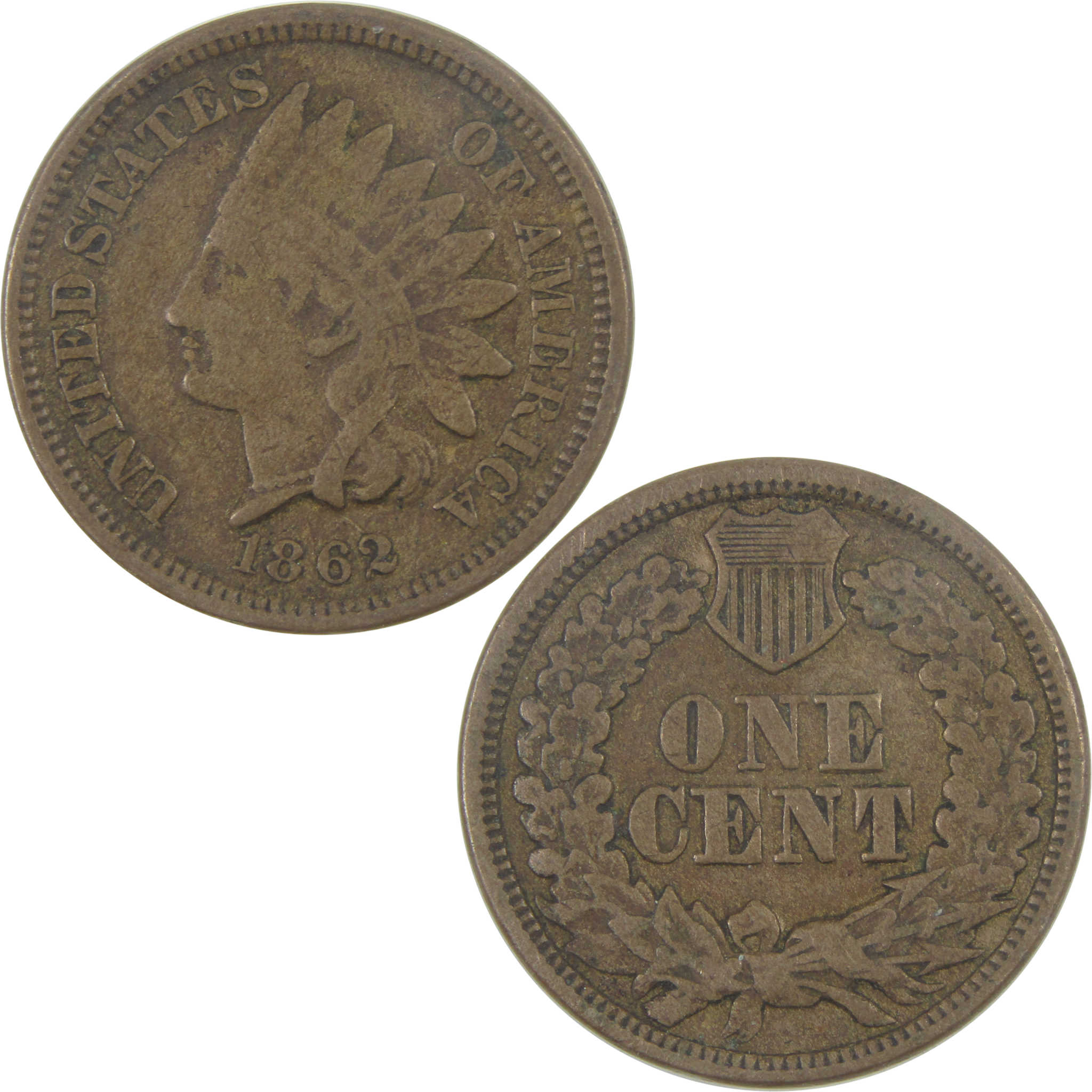 1862 Indian Head Cent VF Very Fine Penny 1c Coin SKU:I16657