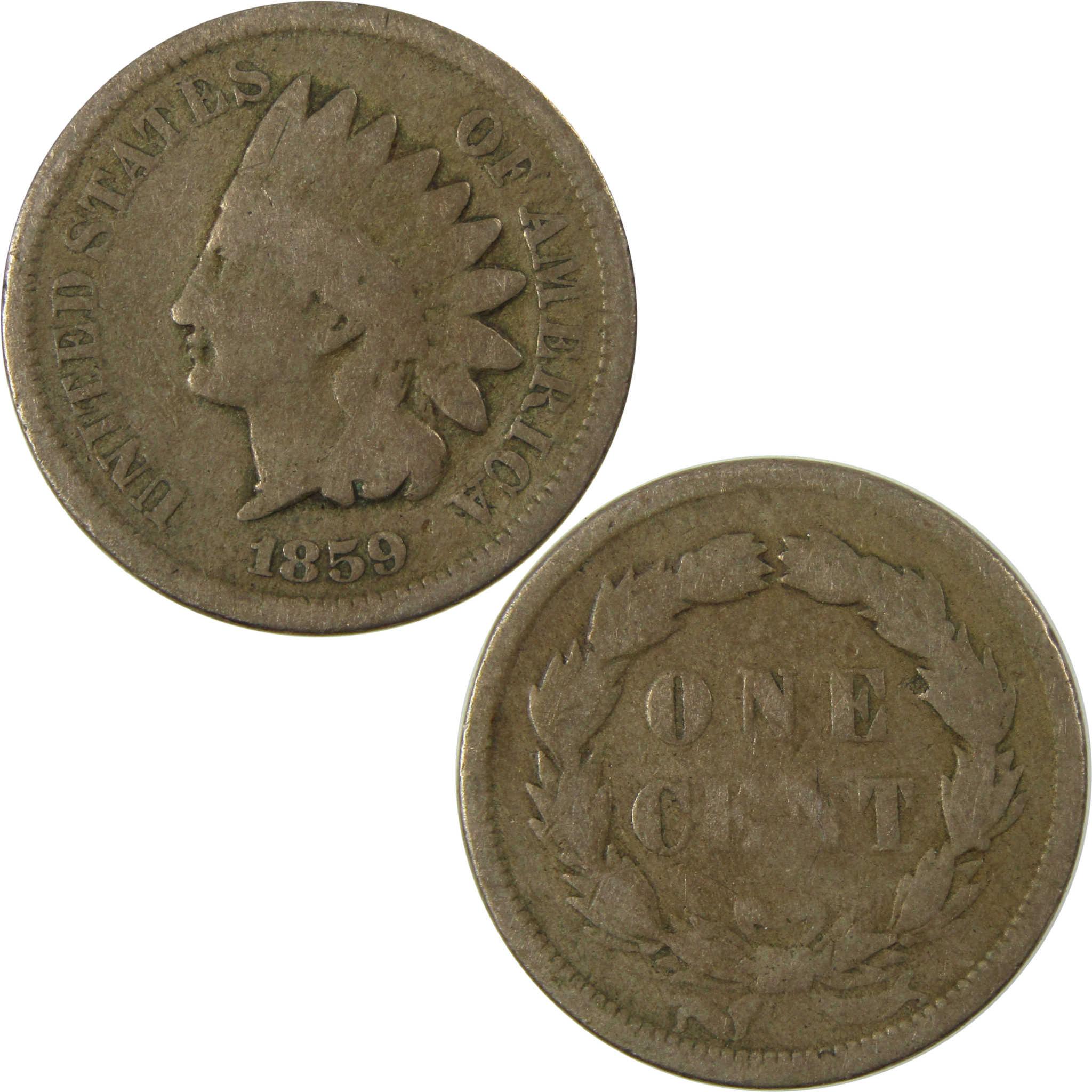 1859 Indian Head Cent G Good Penny 1c Coin SKU:CP1299