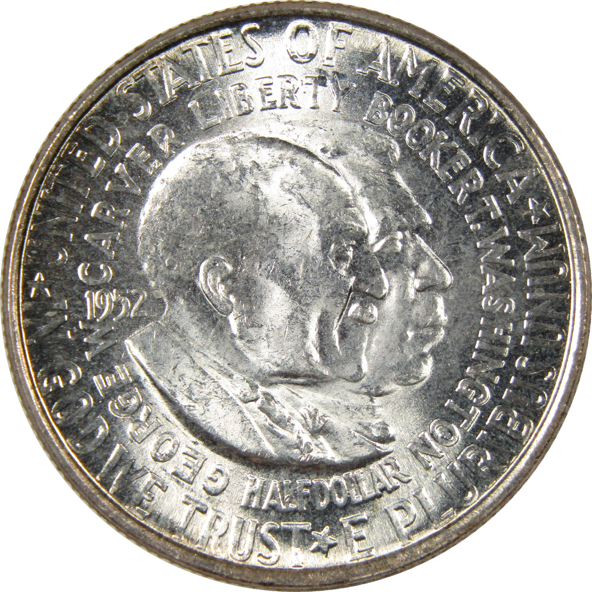 Washington-Carver Half Dollar 1952 Uncirculated Silver 50c Coin