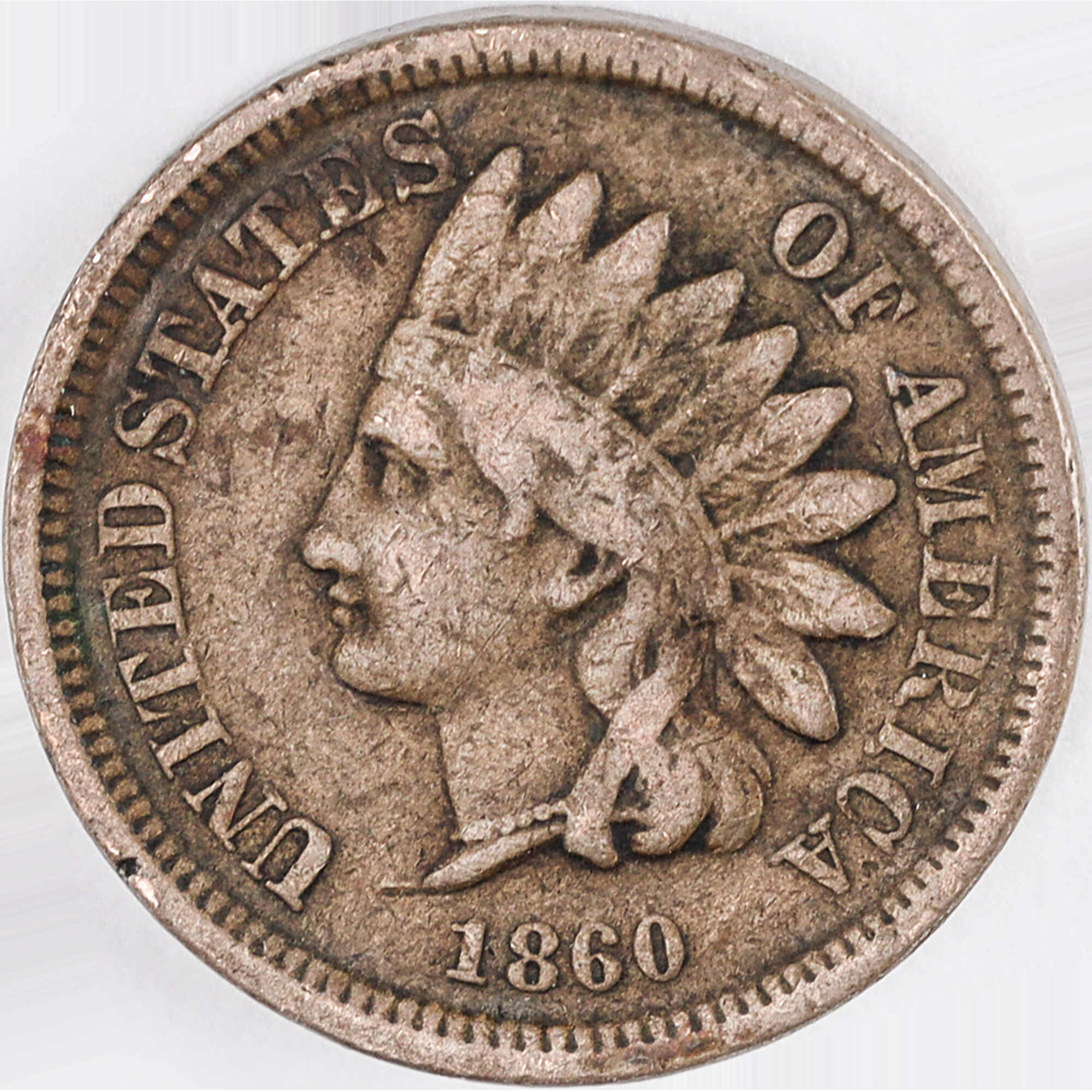 1860 Pointed Bust Indian Head Cent VG Copper-Nickel SKU:I12415