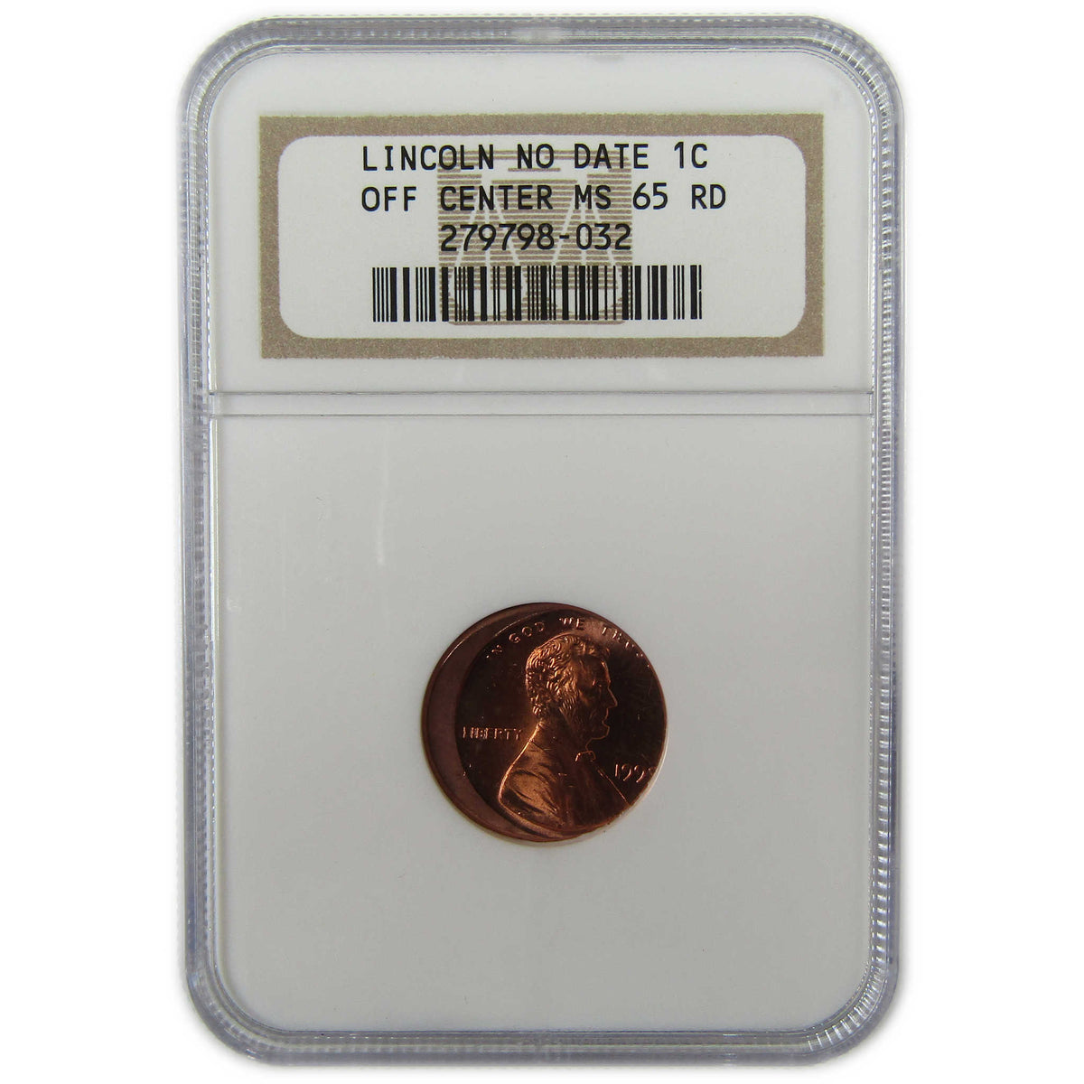 Lincoln Memorial Cent No Date MS 65 RD NGC Off Center Error SKU:CP1671
