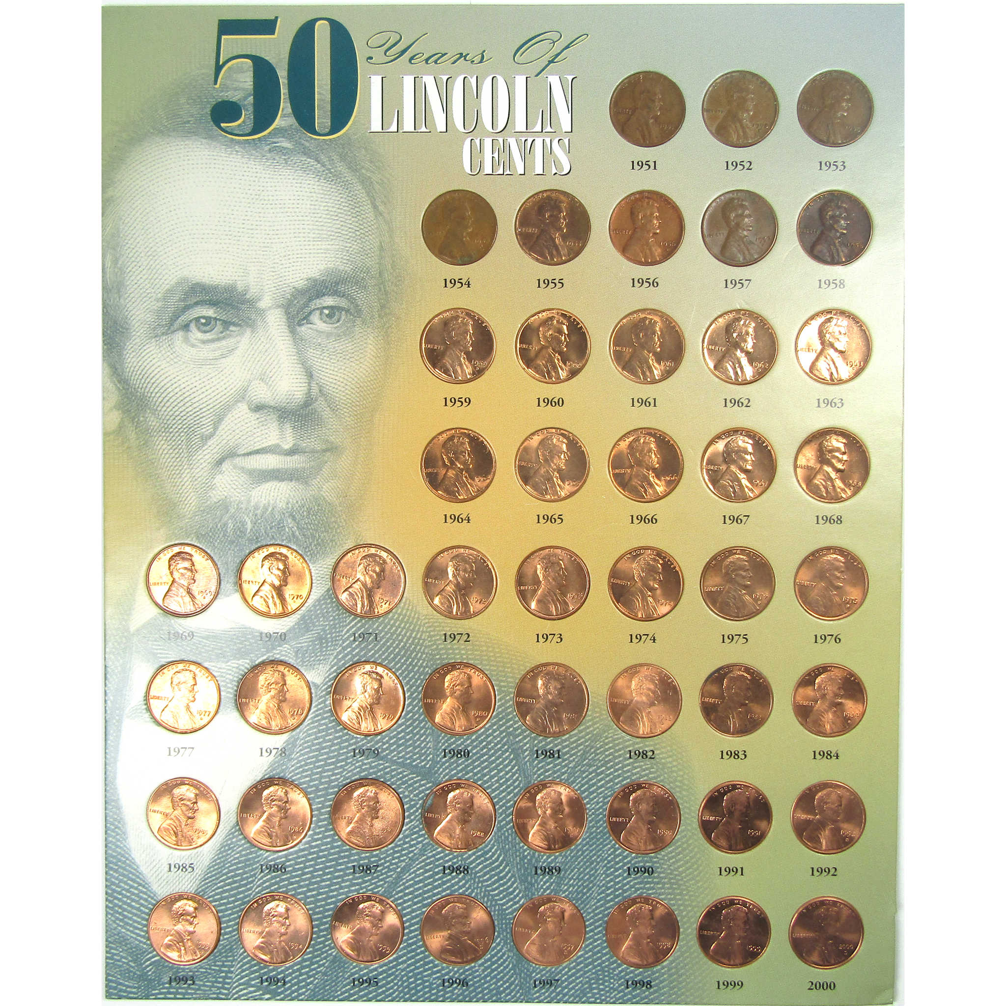 50 Years of Lincoln Cents 1951-2000 50 Coin Set SKU:CPC9325