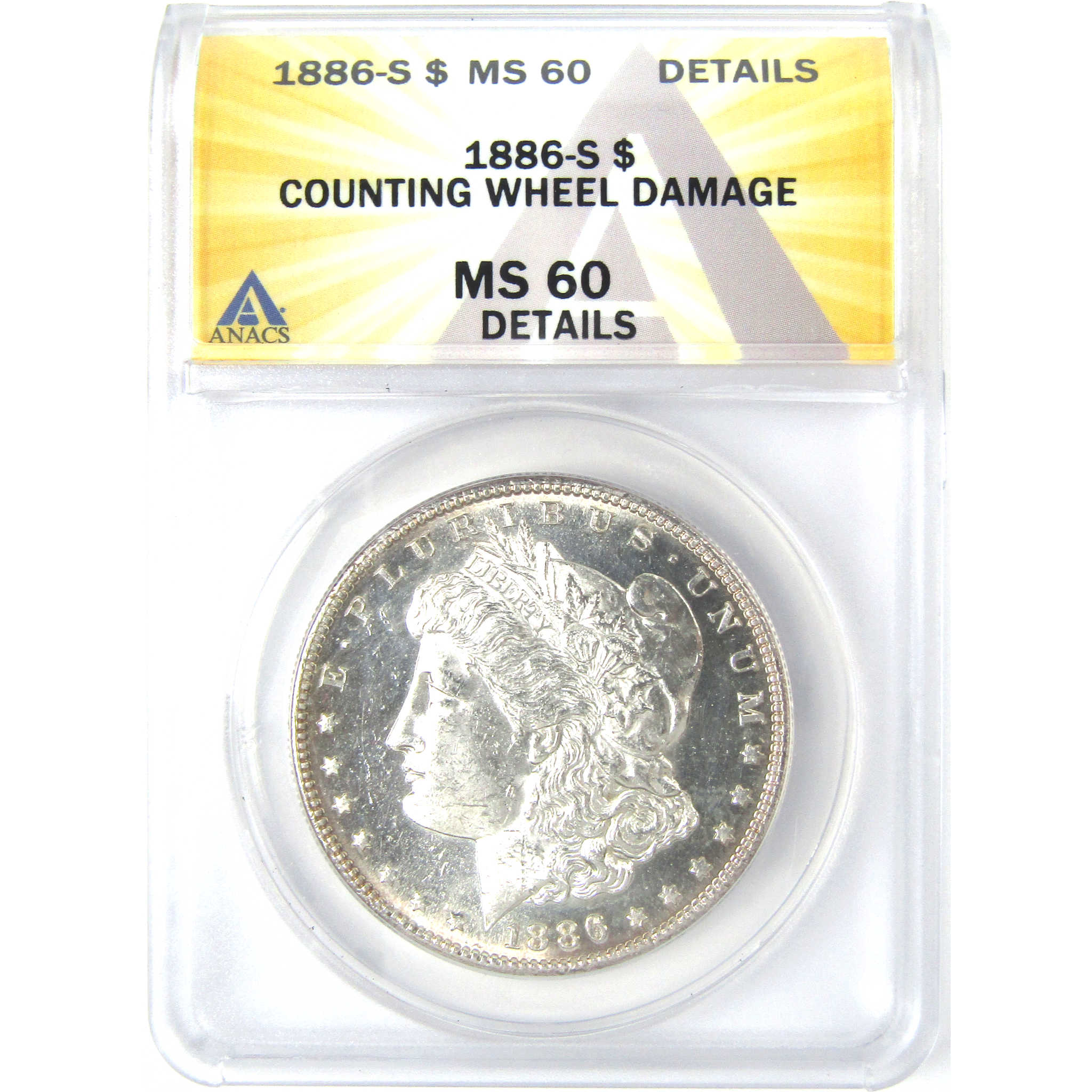 1886 S Morgan Dollar MS 60 Details ANACS Silver $1 Coin SKU:I16196 - Morgan coin - Morgan silver dollar - Morgan silver dollar for sale - Profile Coins &amp; Collectibles