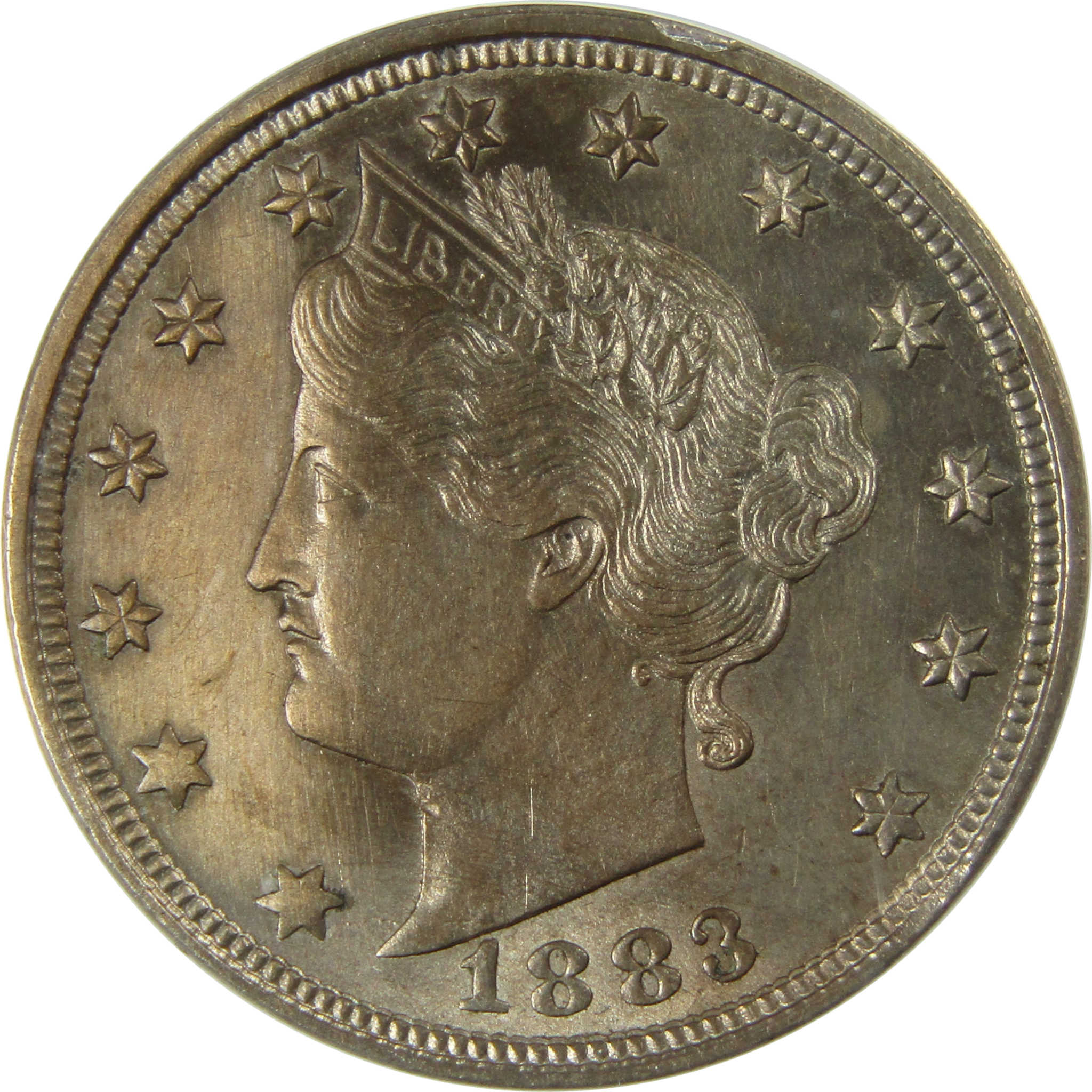 1883 No Cents Liberty Head V Nickel MS 60 Details ANACS SKU:CP776
