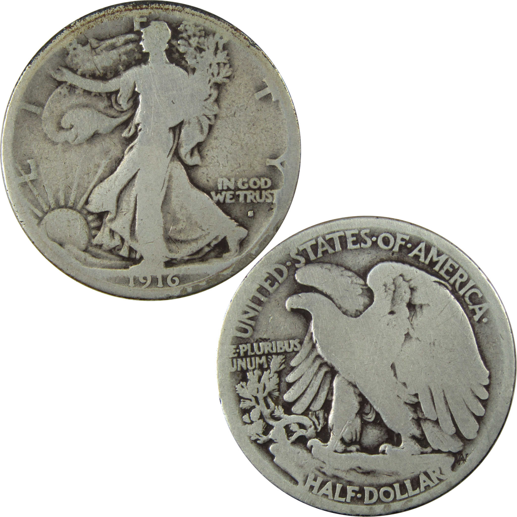 1916 S Liberty Walking Silver Half Dollar G Good Details SKU:I25942