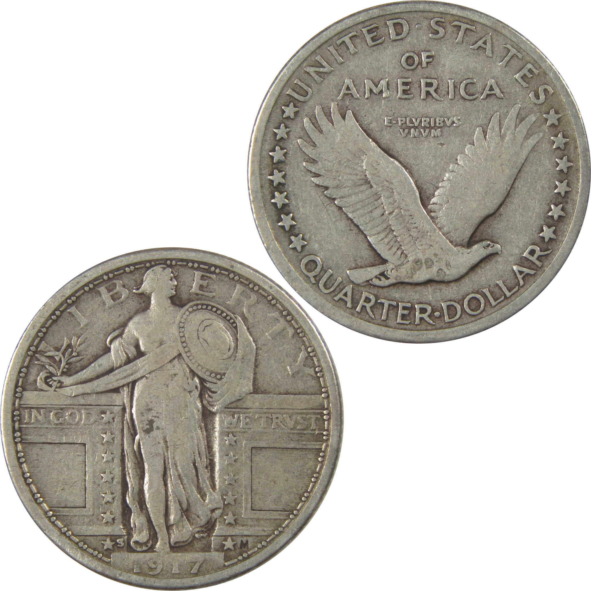 1917 S Type 1 Standing Liberty Quarter VF Very Fine Silver SKU:I22380