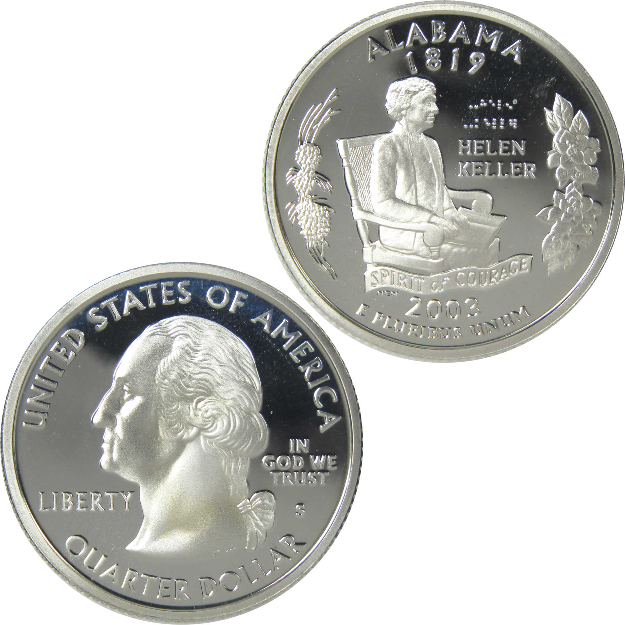 2003 S Alabama State Quarter Choice Proof Silver 25c Coin