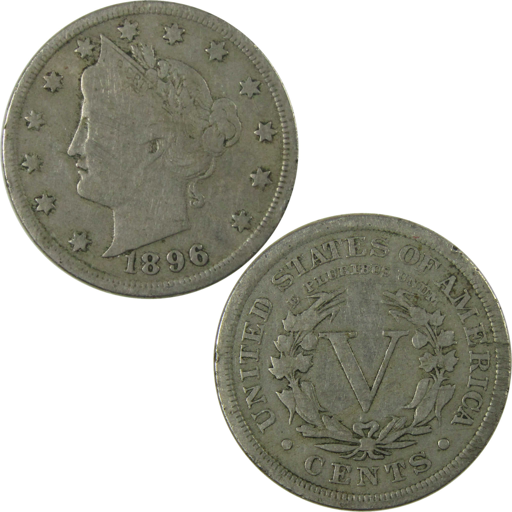 1896 Liberty Head V Nickel VG Very Good 5c Coin SKU:I27862