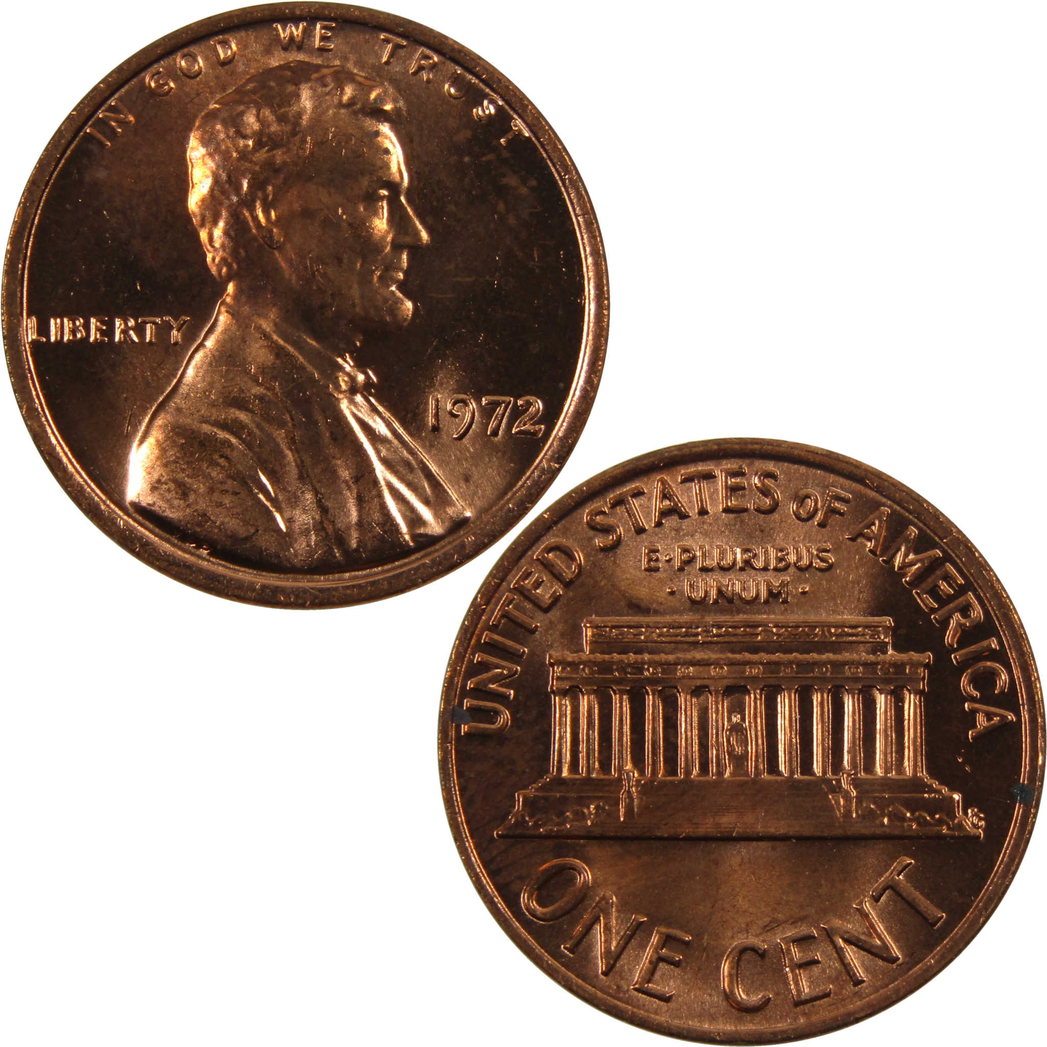 1972 Lincoln Memorial Cent BU Uncirculated Penny 1c Coin