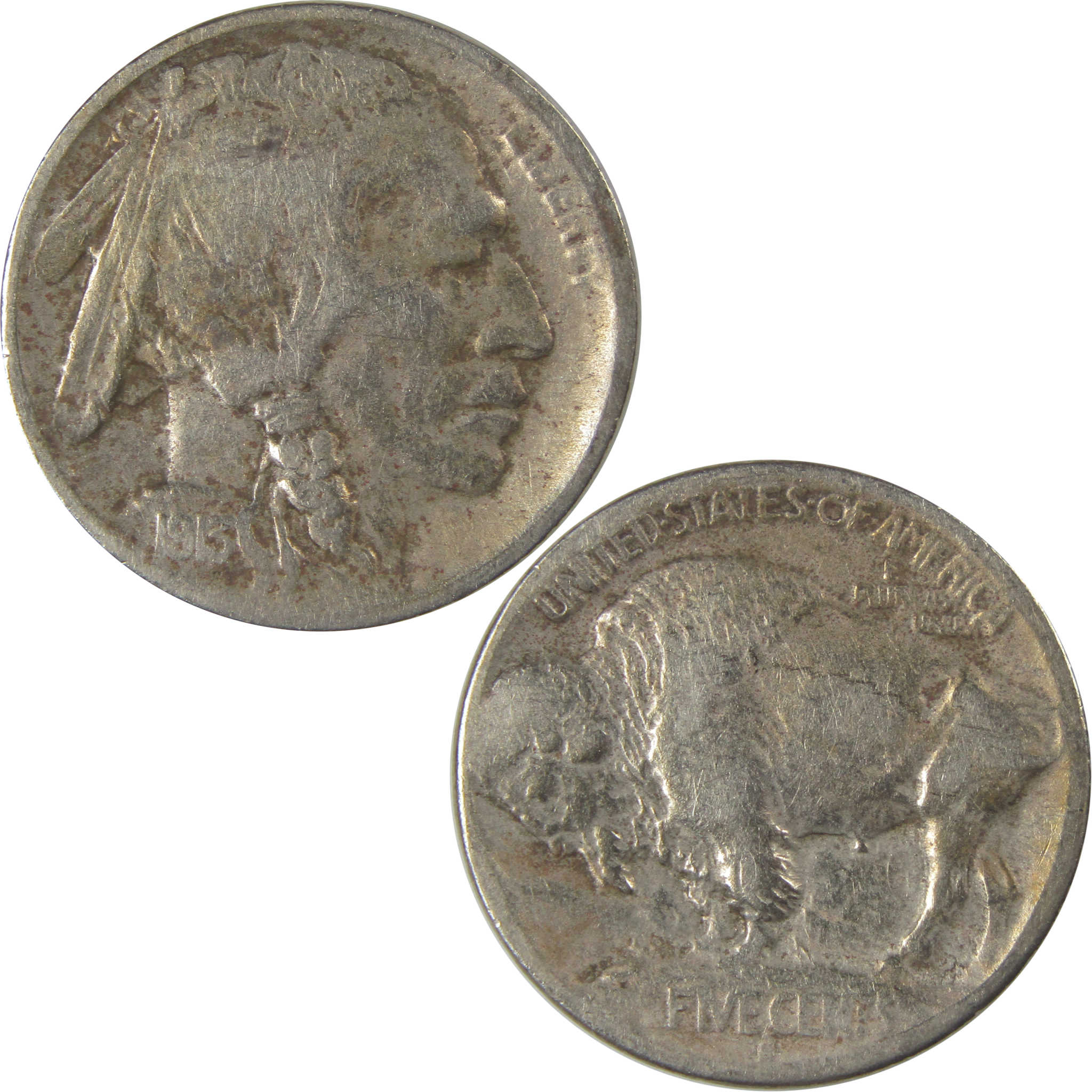 1913 S Type 1 Indian Head Buffalo Nickel F Fine Details SKU:I22920