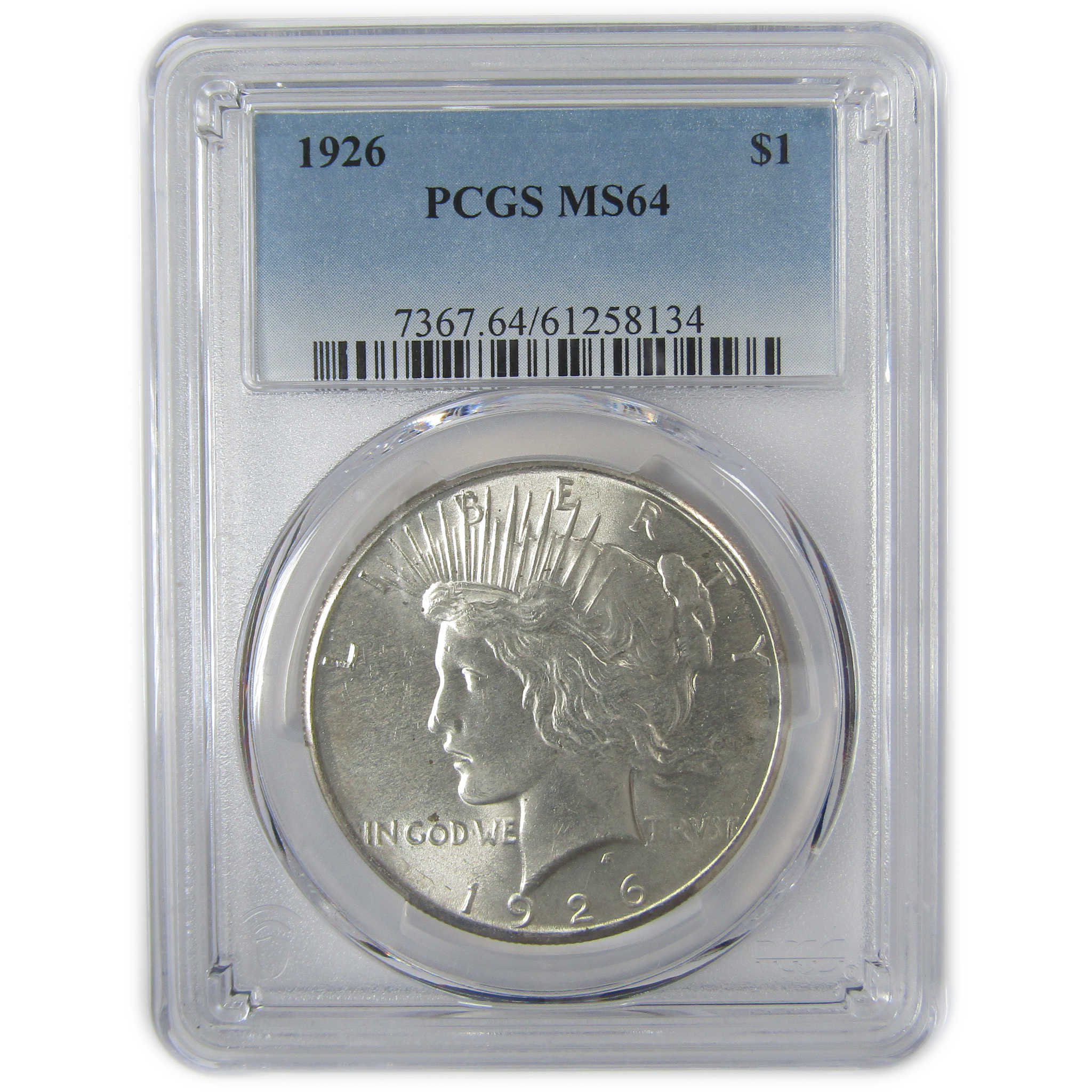 1926 Peace Dollar MS 64 PCGS Silver Uncirculated $1 Coin SKU:I23305