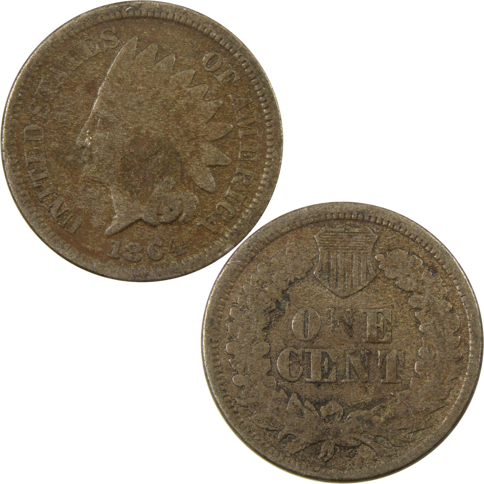 1864 Indian Head Copper-Nickel Cent G Good Penny 1c Coin SKU:CP1120