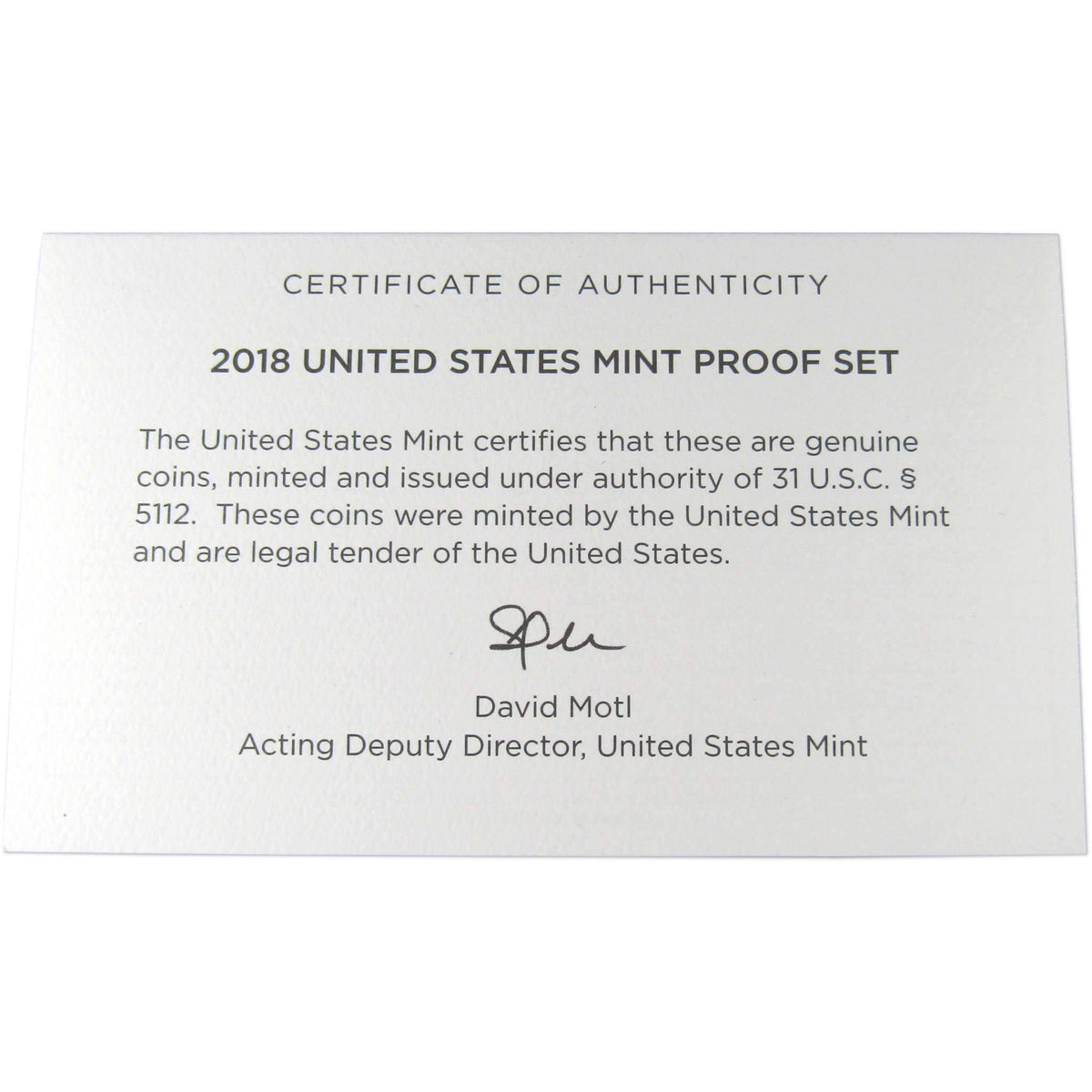 2018 Clad Proof Set U.S. Mint Original Government Packaging OGP COA