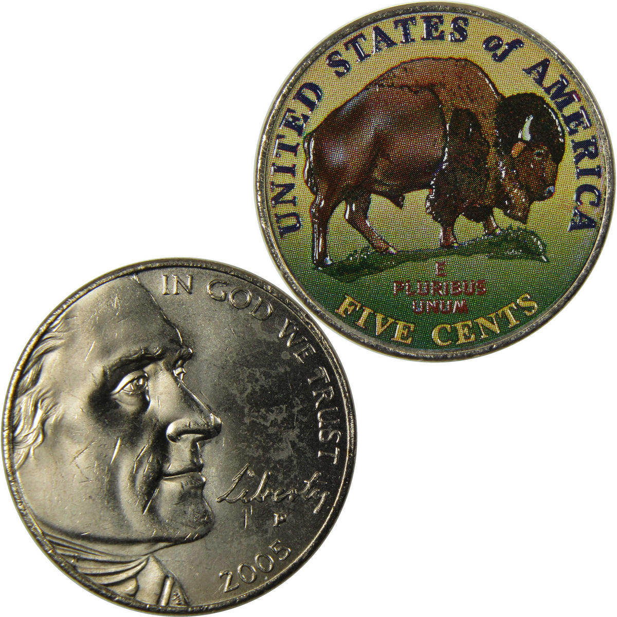 2004-2006 Colorized Jefferson Nickel 5 Coin Set Collectible