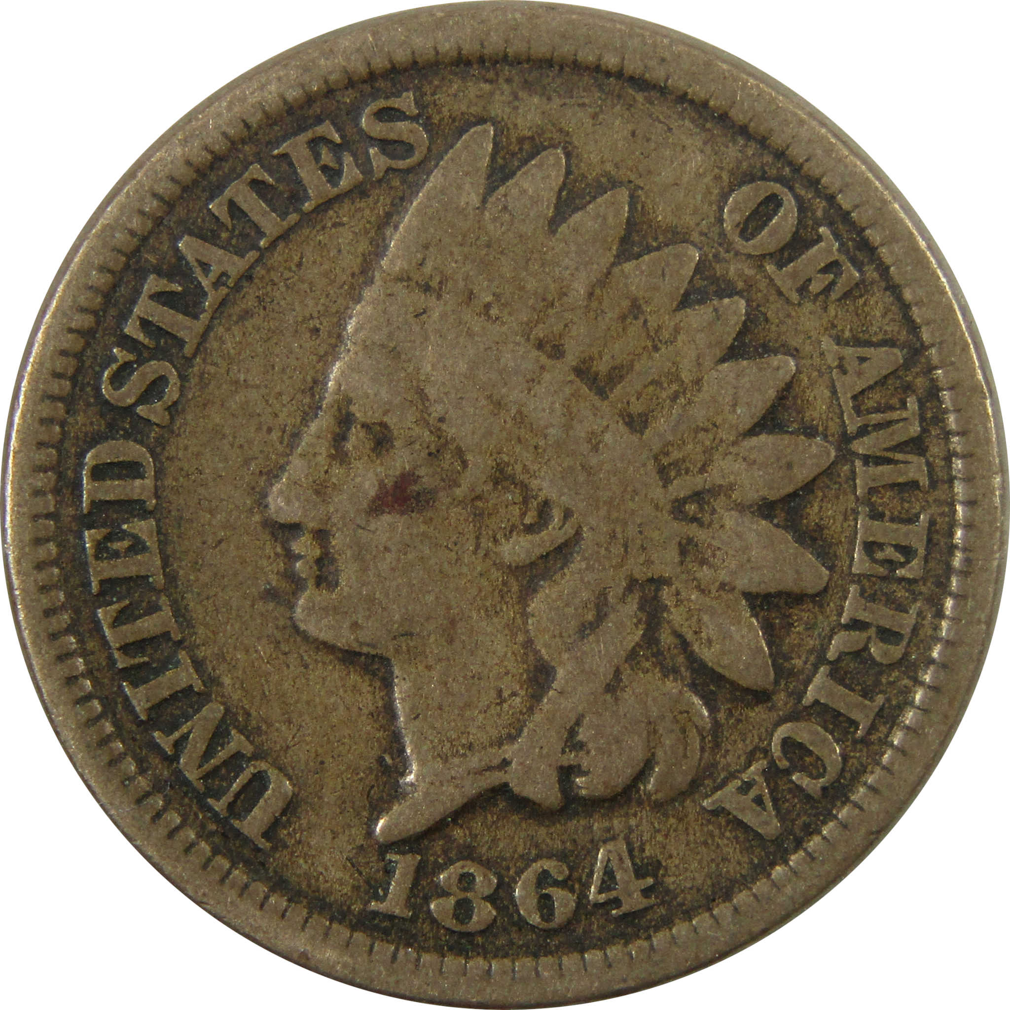 1864 Indian Head Copper-Nickel Cent G Good Penny 1c Coin SKU:CP1119
