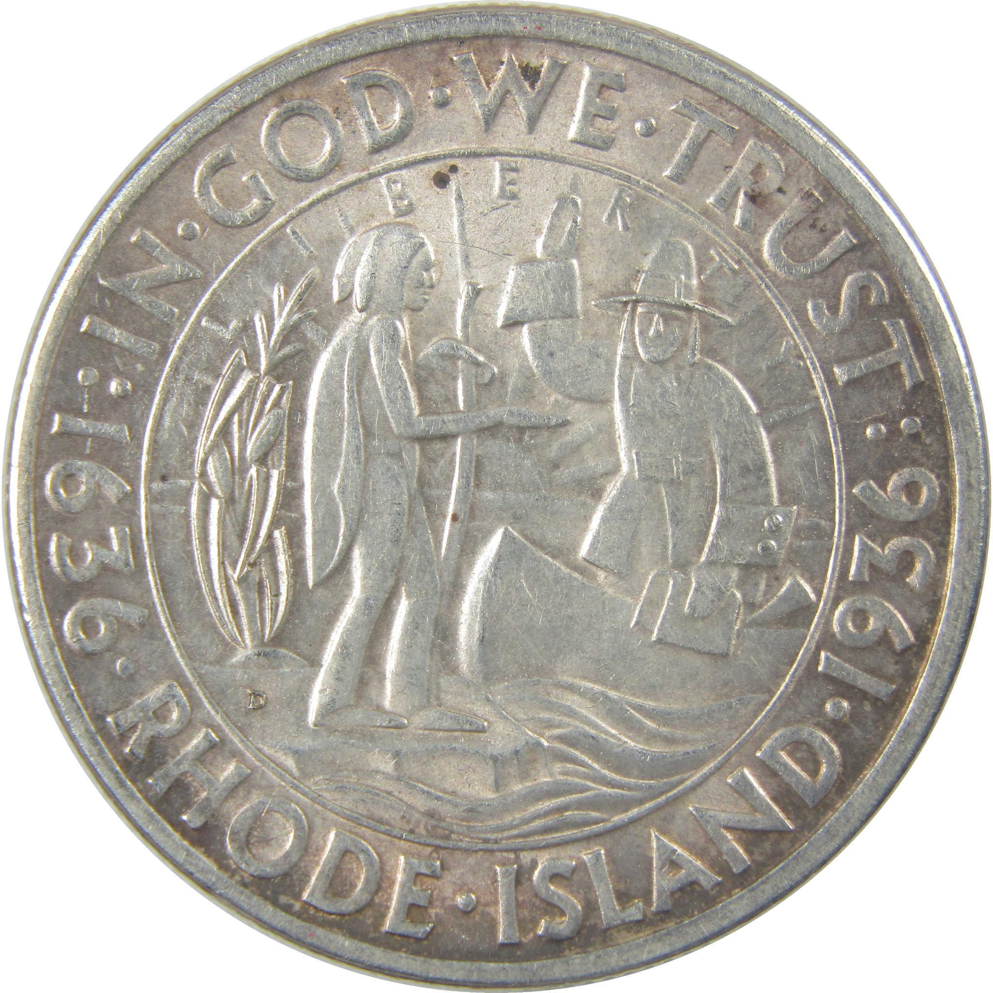 1936 D Providence Rhode Island Commemorative 50C About Uncirculated