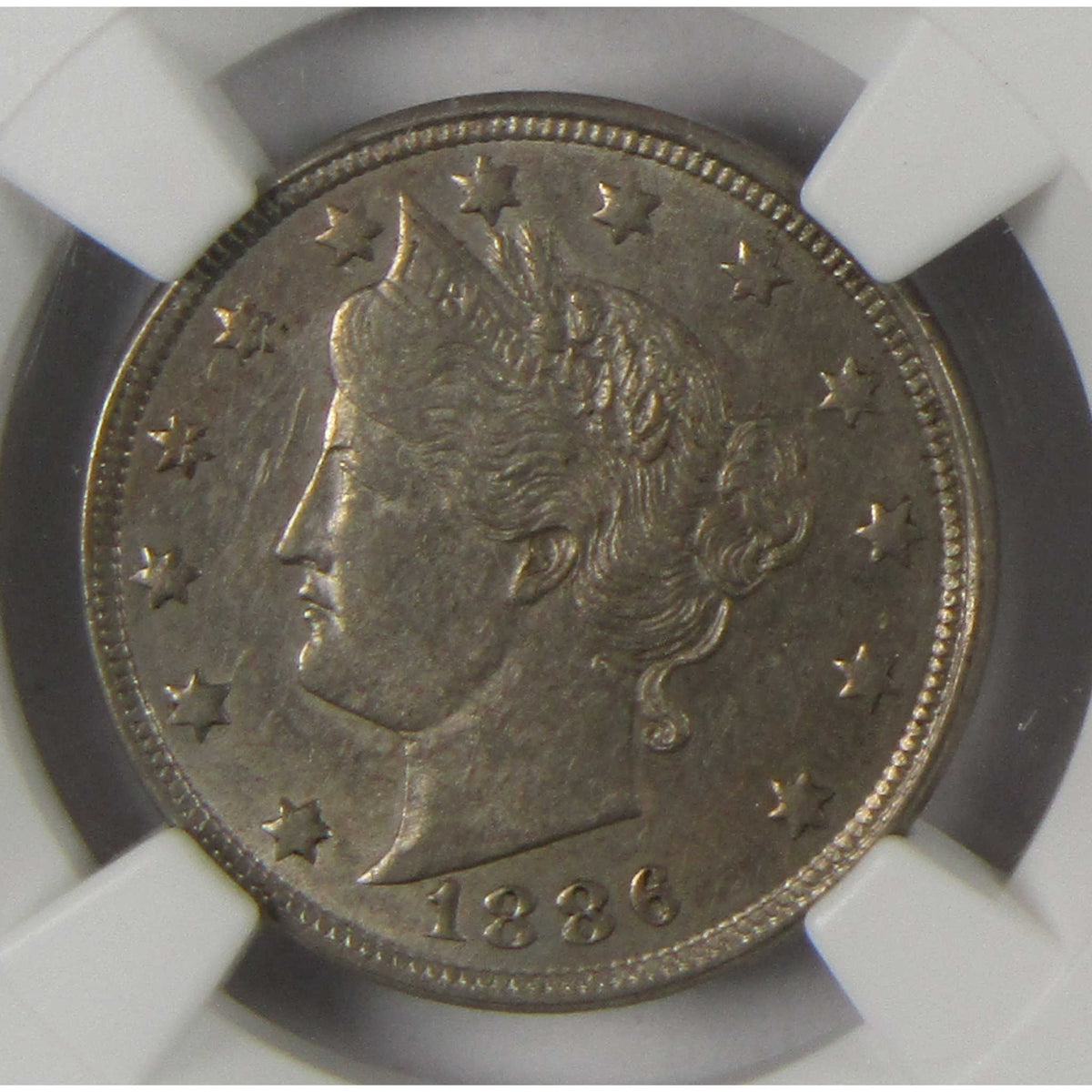 1886 Liberty Head V Nickel AU 53 NGC 5c Coin Collectible