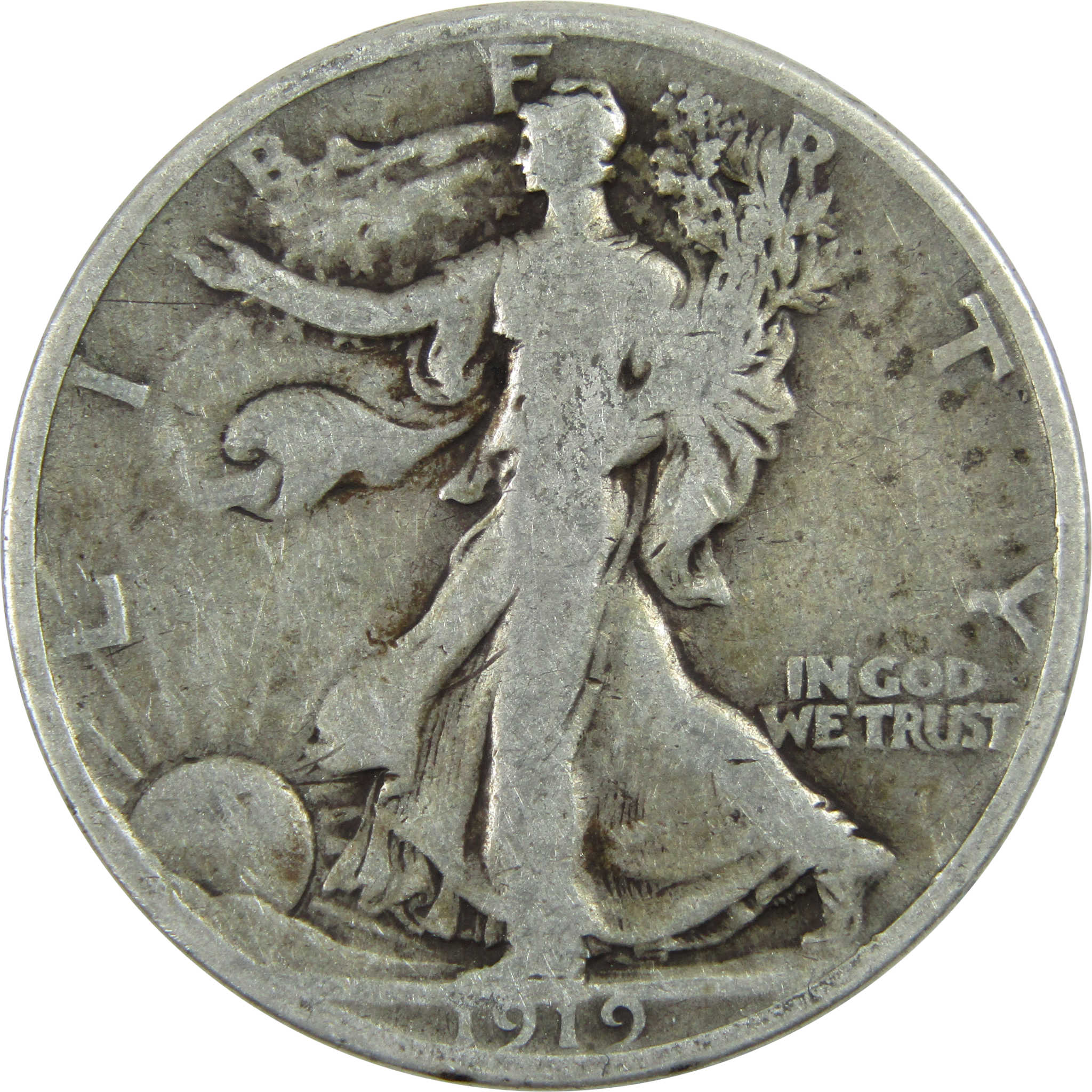 1919 Liberty Walking Half Dollar VG Very Good Silver 50c SKU:I13033