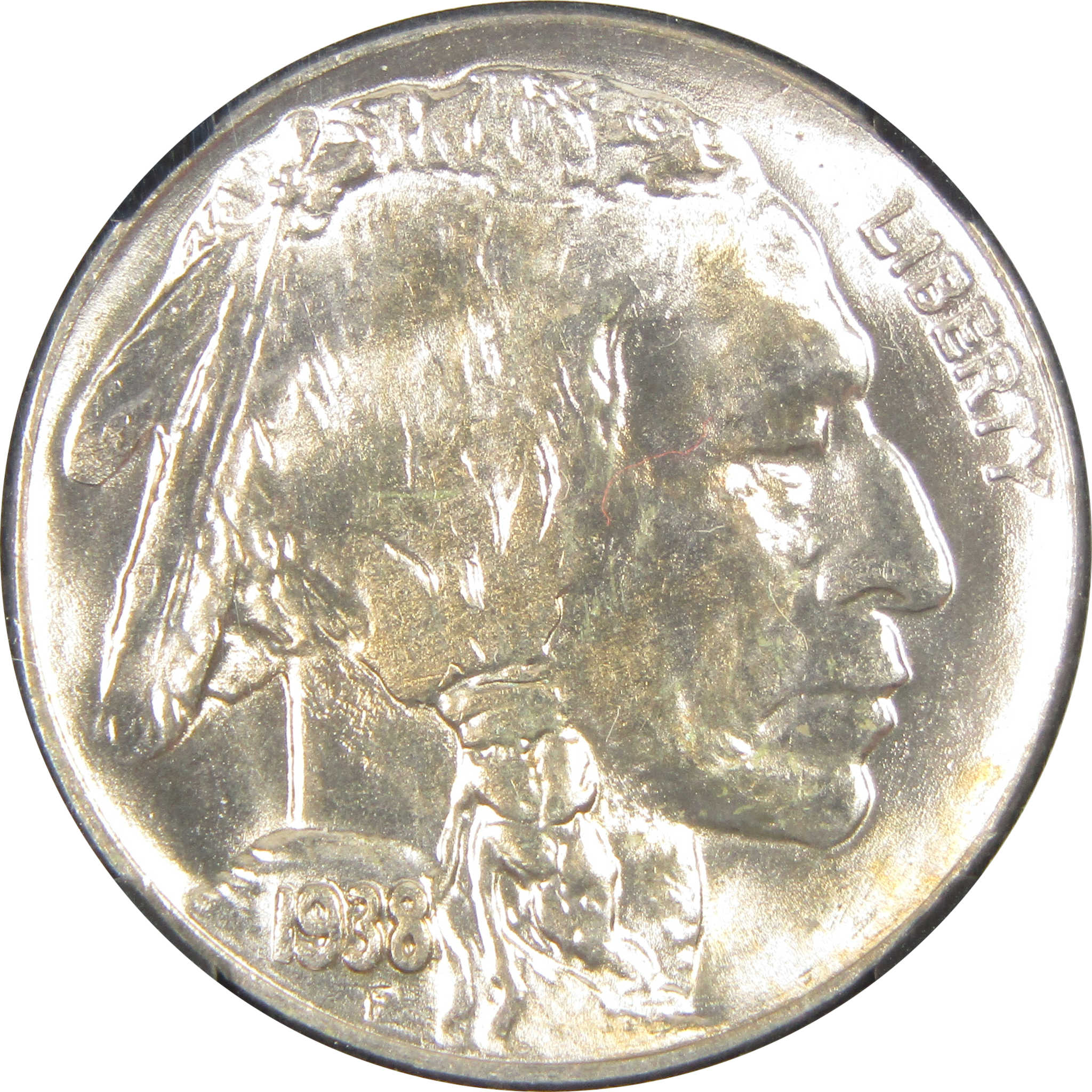 1938 D Buffalo Nickel MS 66 NGC 5c Original Bag Fragment SKU:I14589