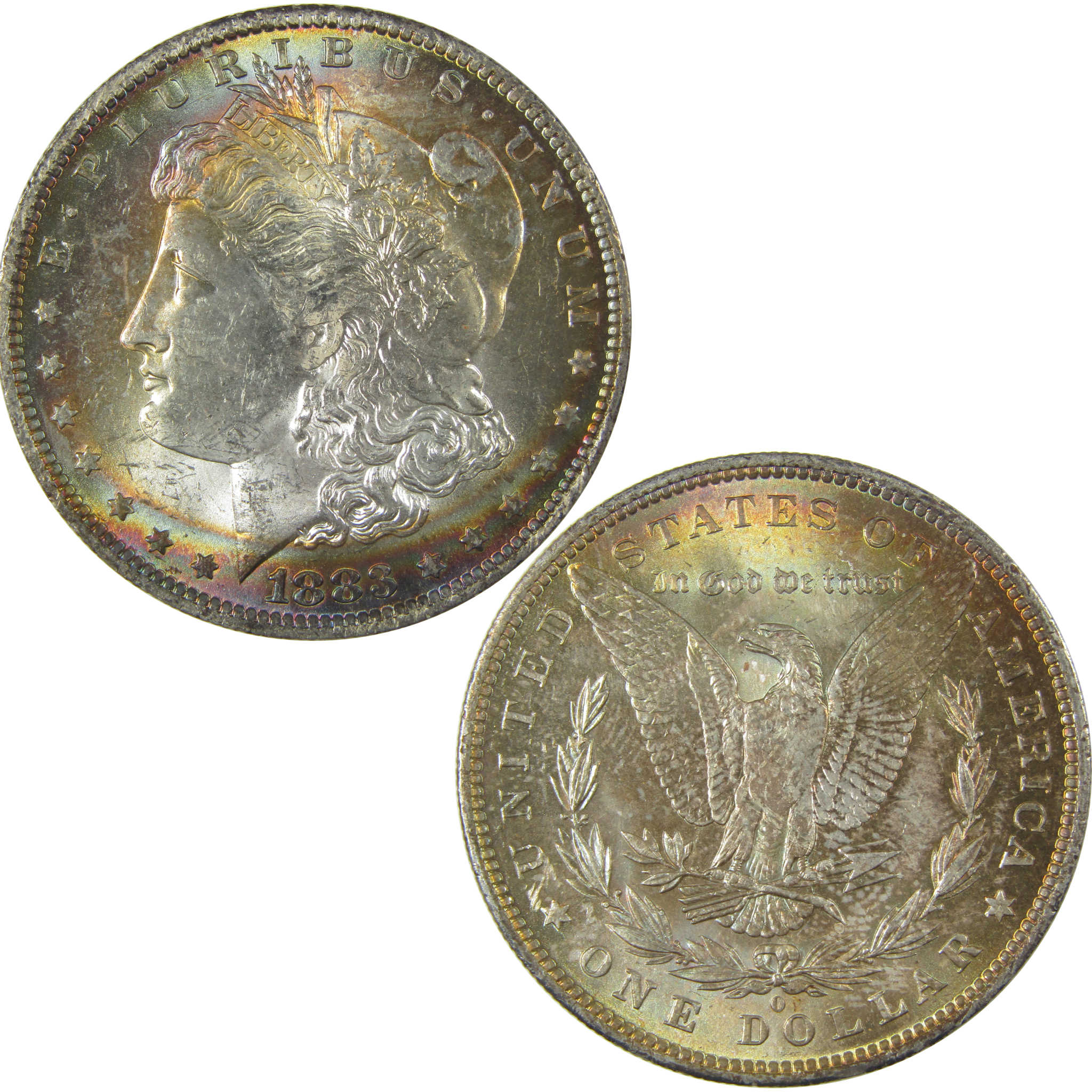 1883 O Morgan Dollar Uncirculated Silver $1 Coin Toned SKU:I20728