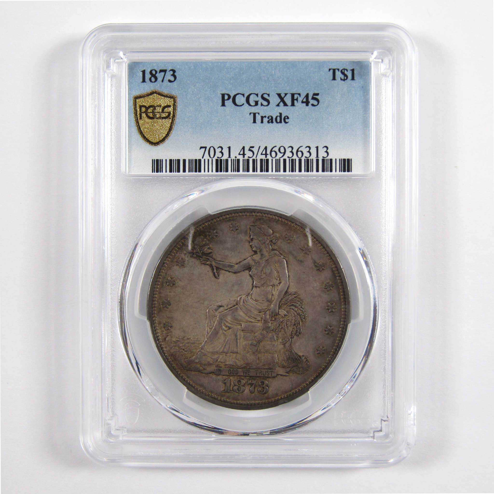 1873 Trade Dollar XF 45 PCGS 90% Silver $1 Coin SKU:I11062