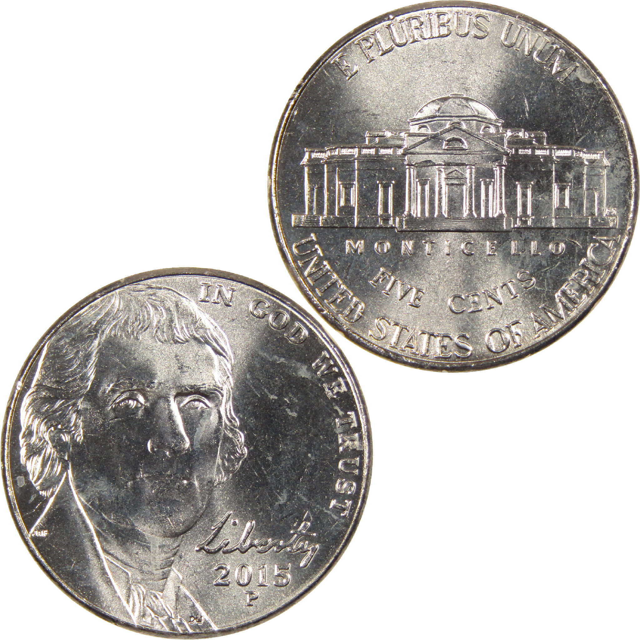 2015 P Jefferson Nickel Uncirculated 5c Coin