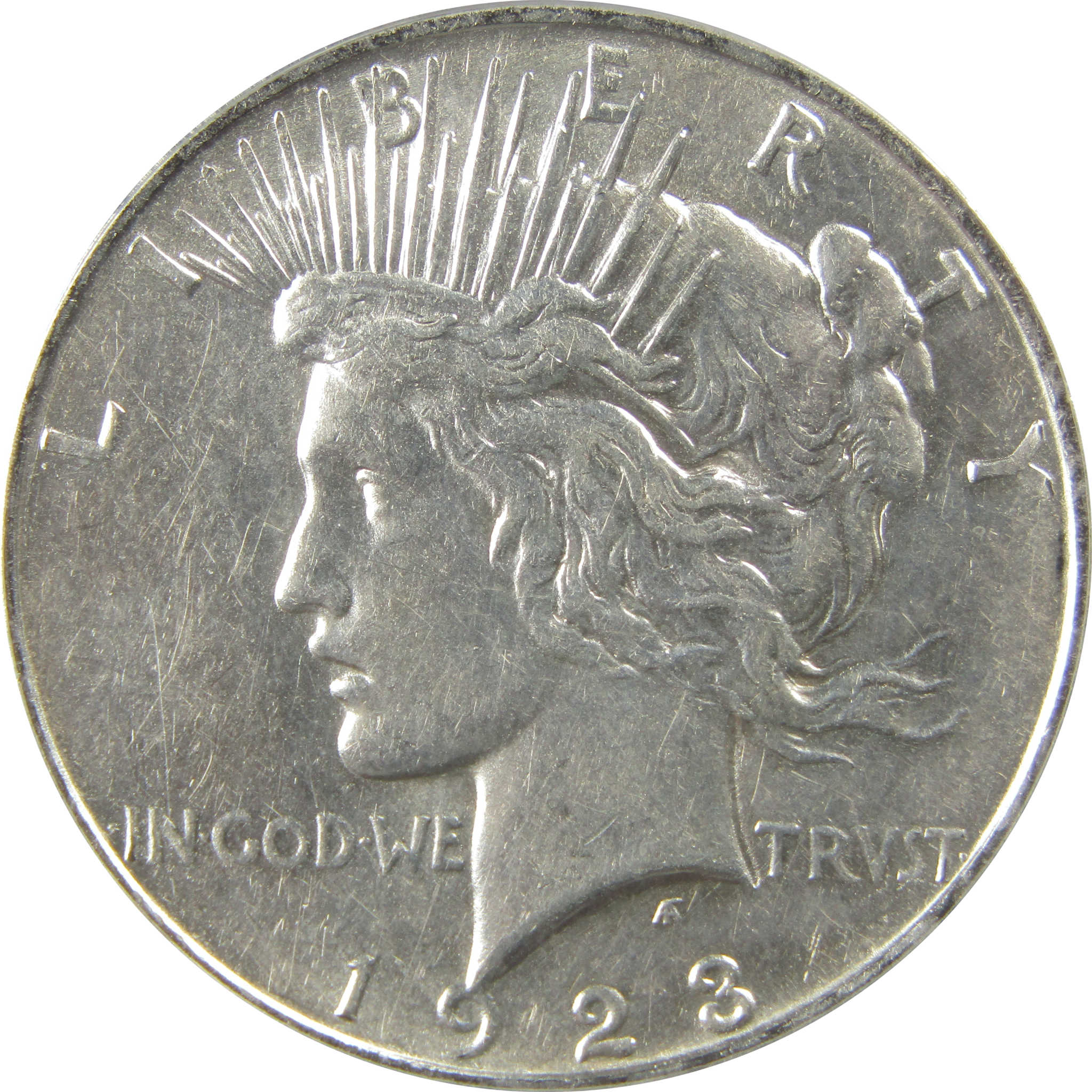 1923 D Peace Dollar AU 55 Details ANACS Silver $1 Coin SKU:I22370