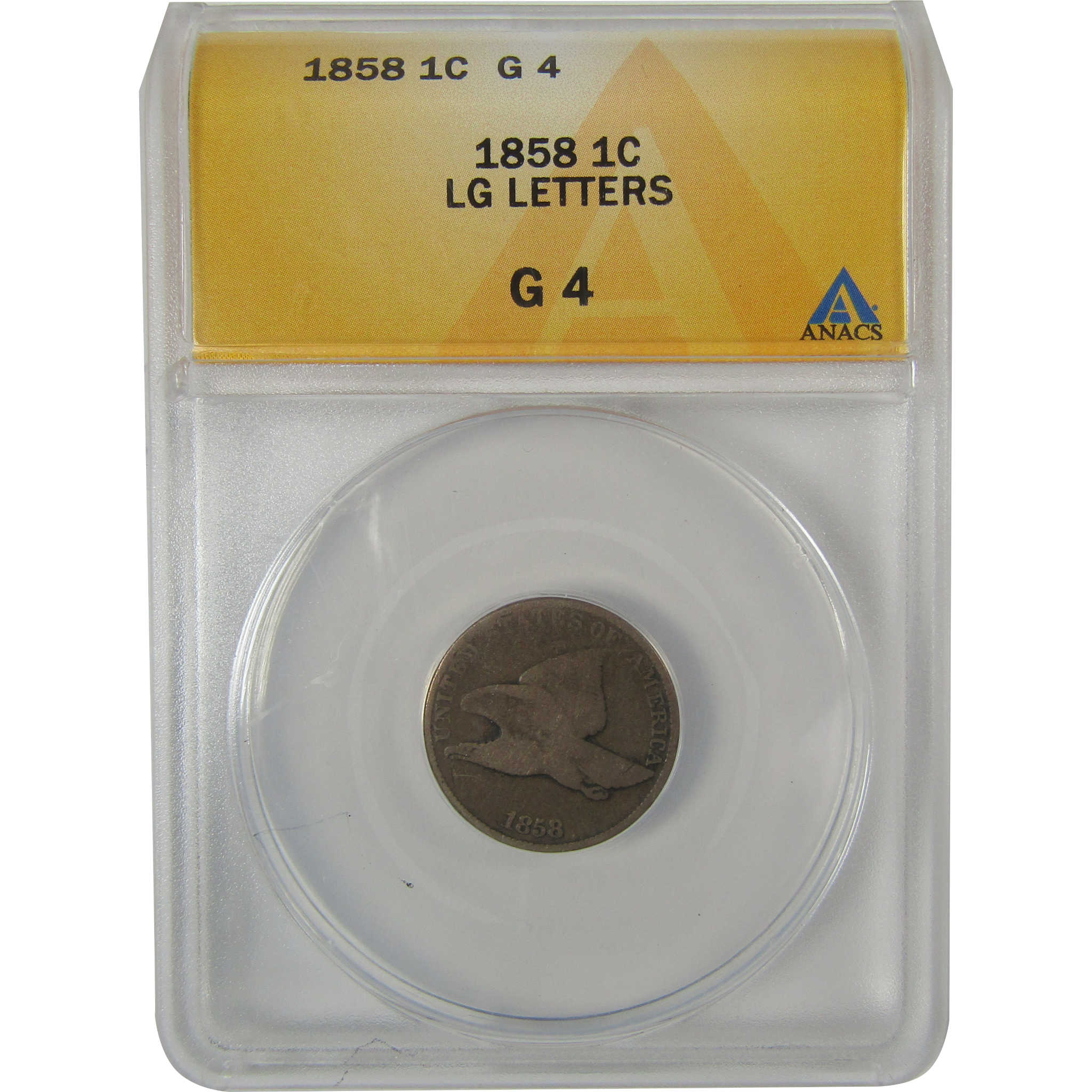 1858 Large Letters Flying Eagle Cent G 4 ANACS Penny 1c Coin SKU:CP43
