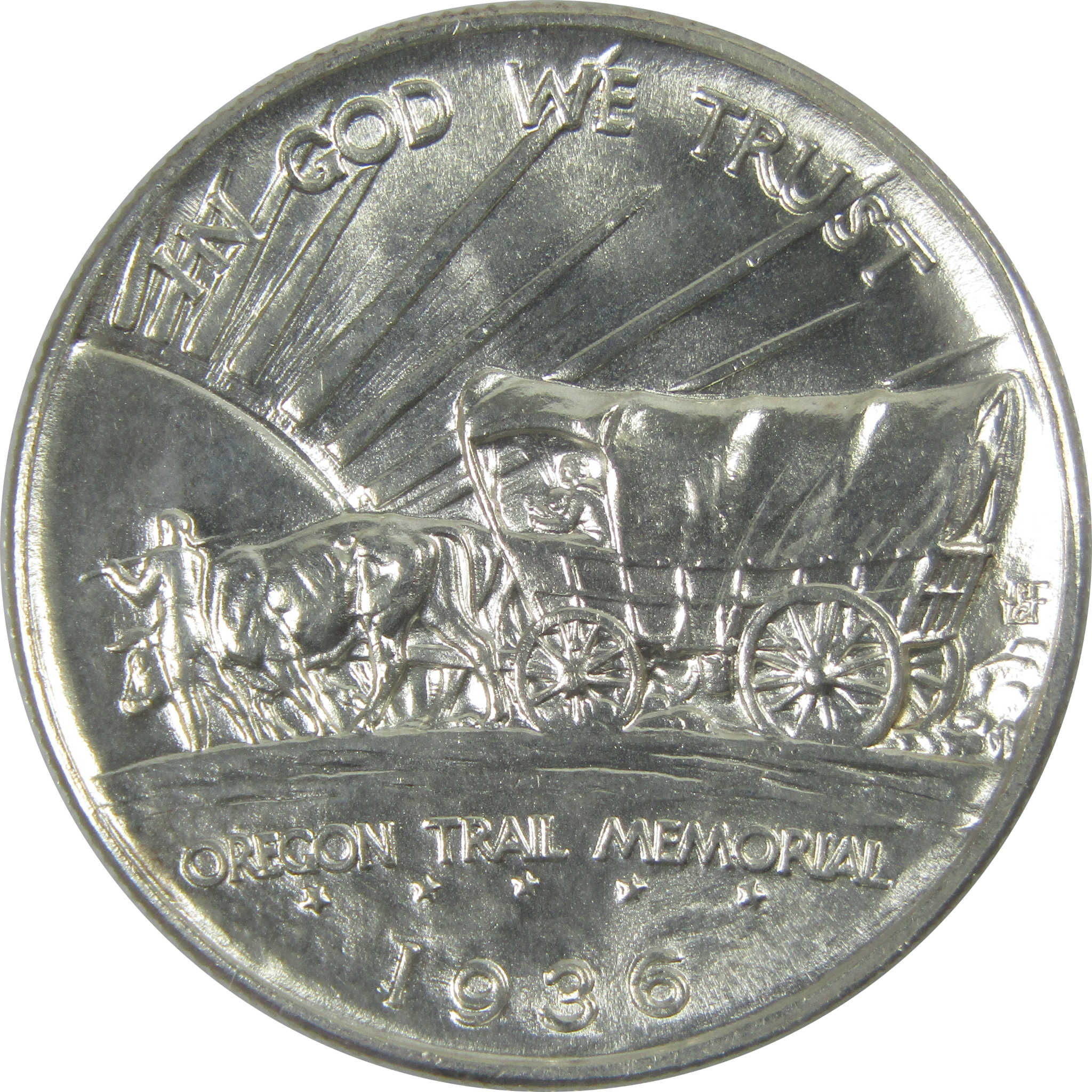 Oregon Trail Commemorative Half Dollar 1936 AU About Uncirculated