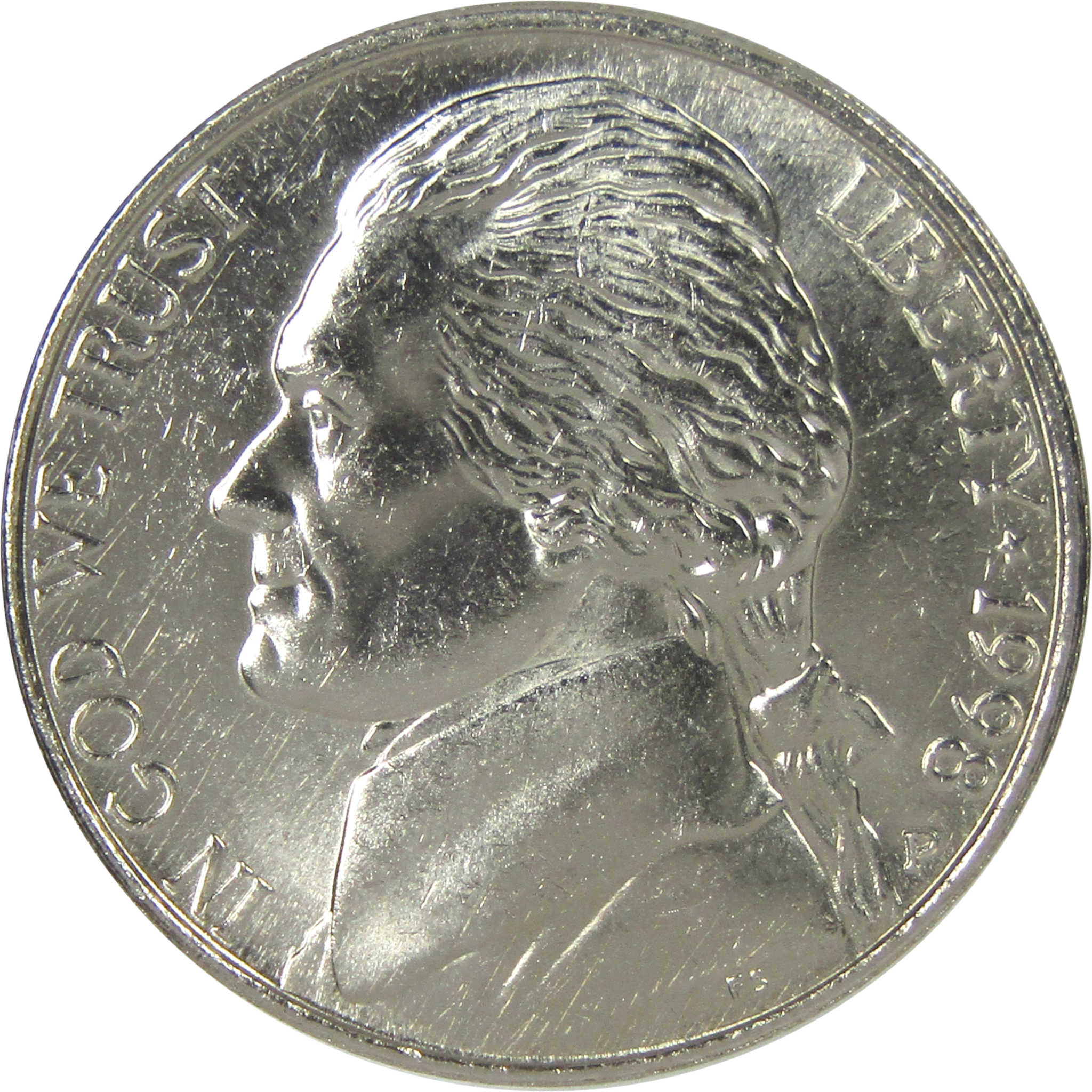 1998 P Jefferson Nickel Uncirculated 5c Coin