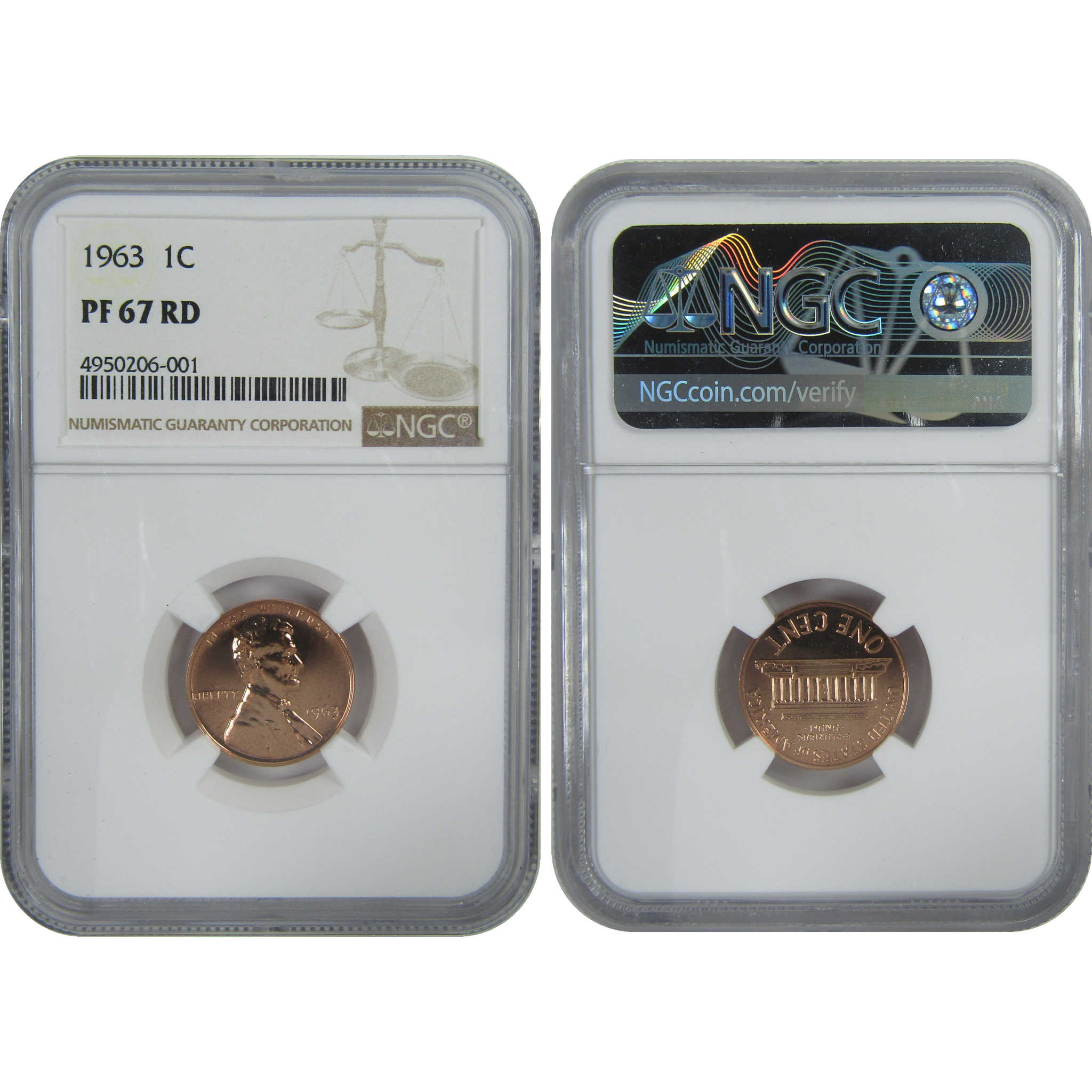 1963 U.S. Mint 5 Coin Proof Set PF 67 NGC Collectible SKU:CPC9286