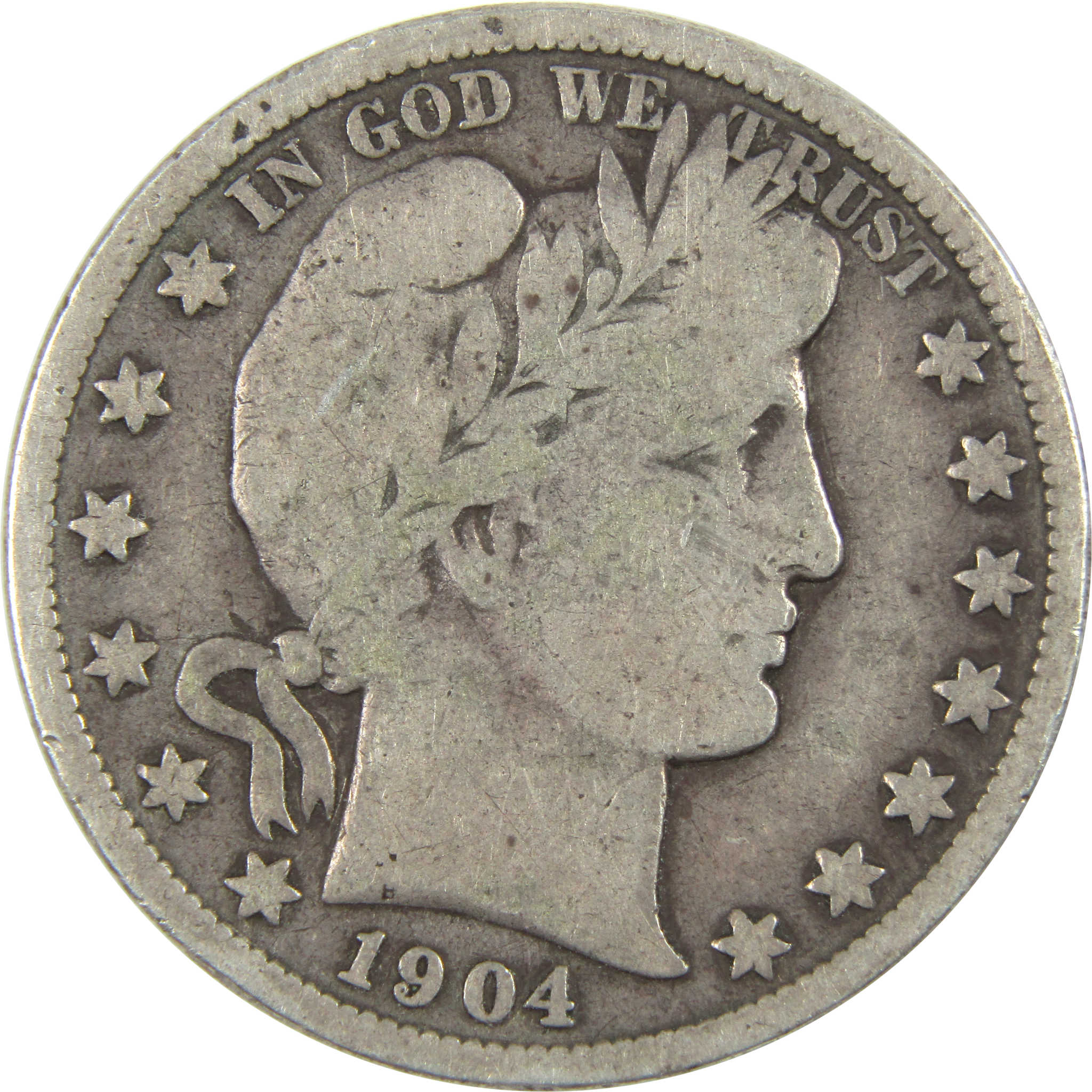 1904 S Barber Half Dollar VG Very Good Silver 50c Coin SKU:I14700