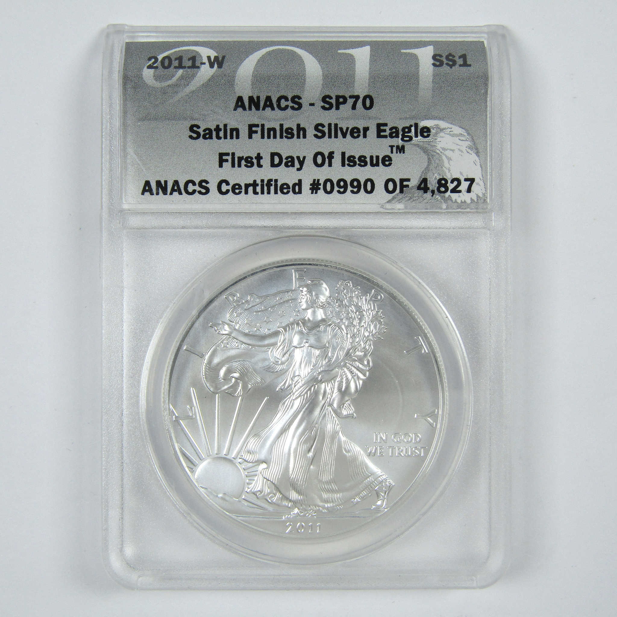 2011 W American Silver Eagle SP 70 ANACS $1 First Day SKU:CPC8043