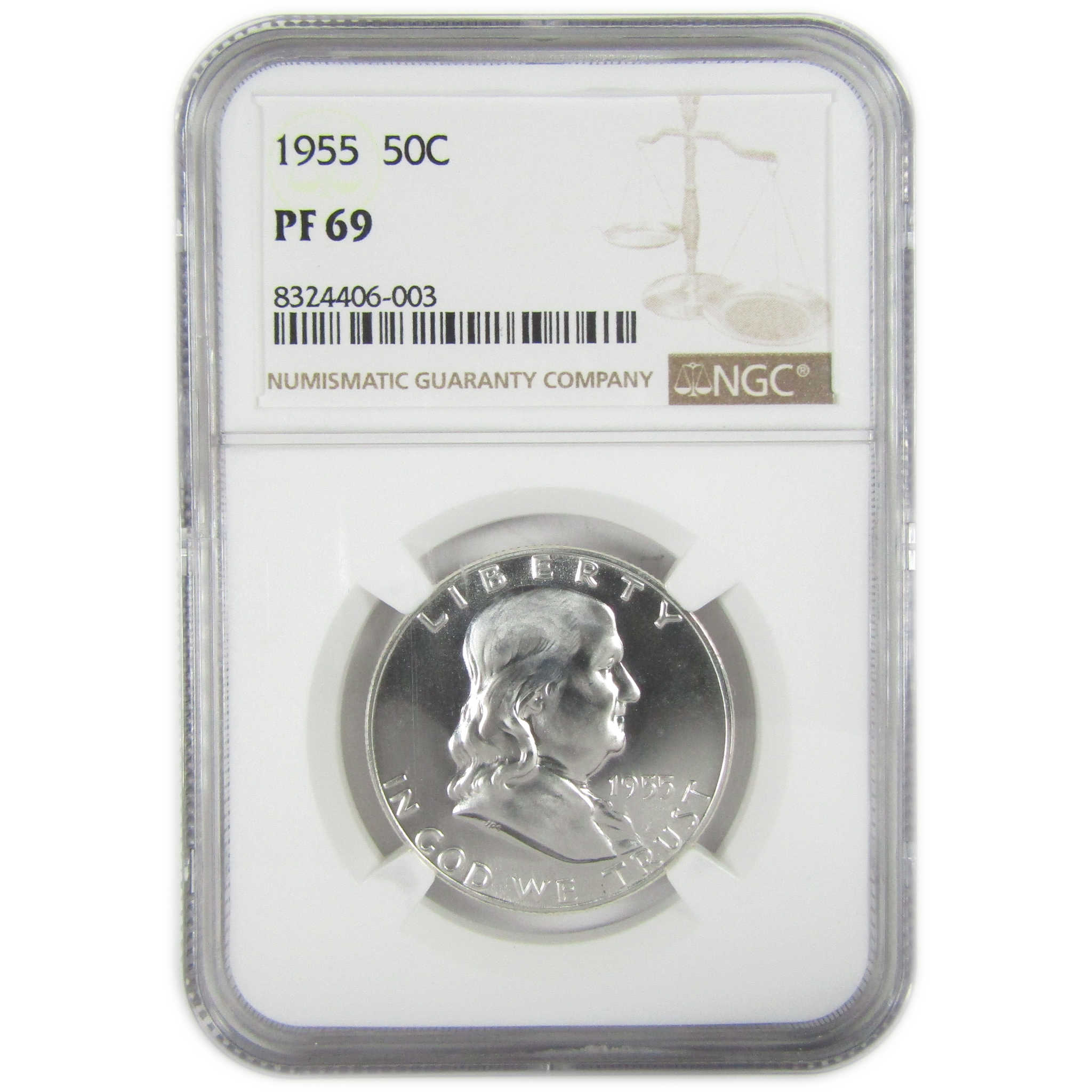 1955 Franklin Silver Half Dollar PF 69 NGC Proof 50c Coin SKU:I27446