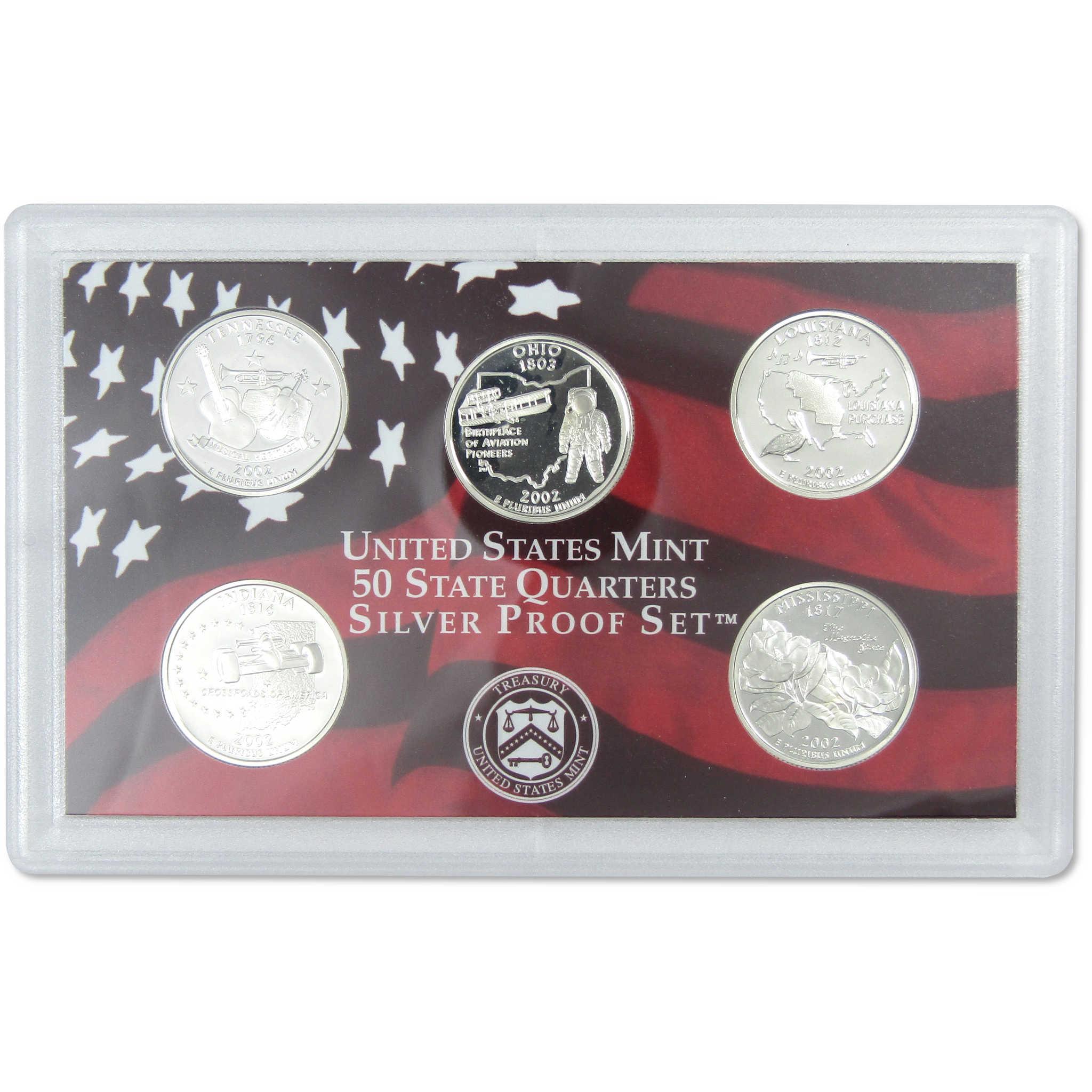 2002 Silver Proof Set U.S. Mint Original Government Packaging OGP COA