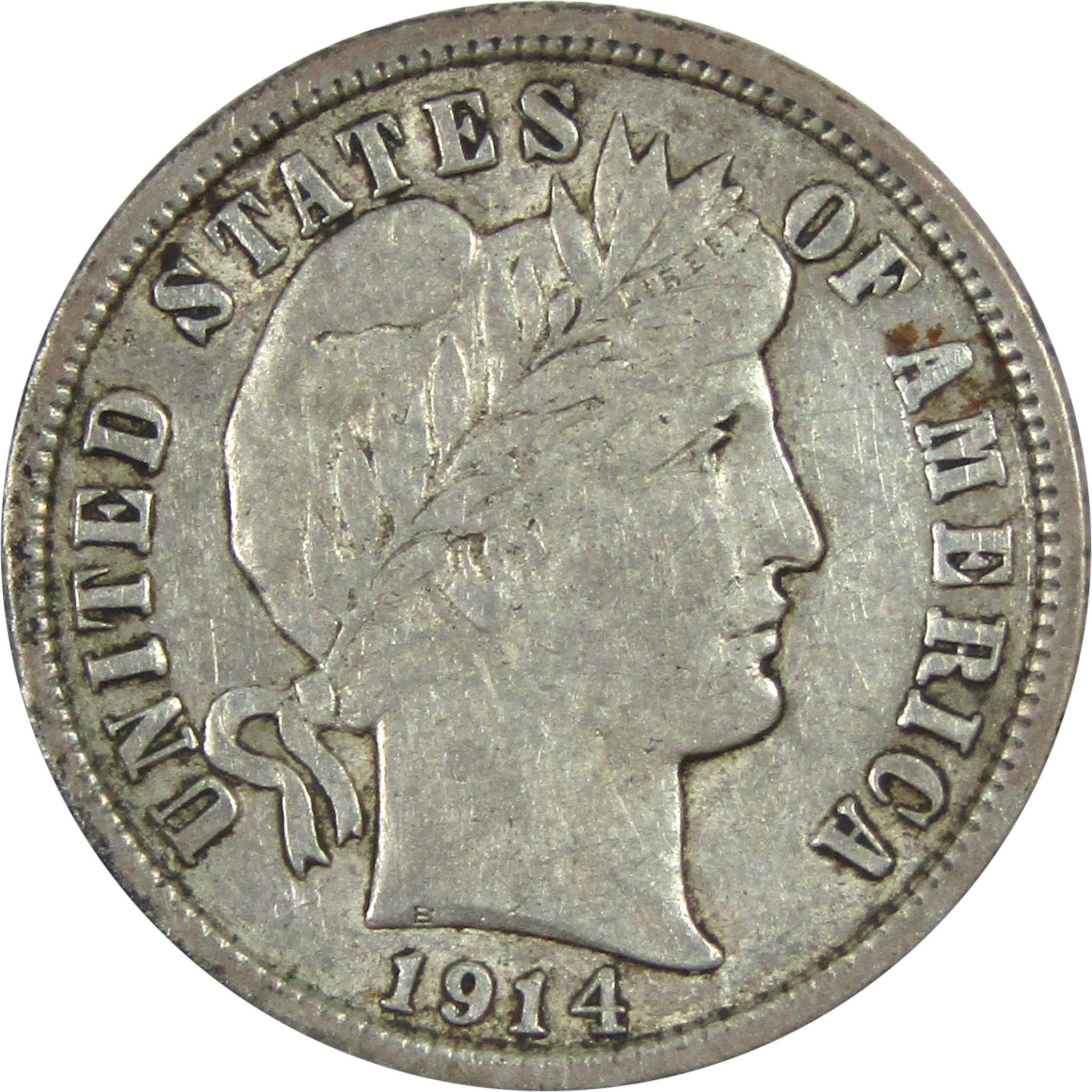 1914 D Barber Dime XF EF Extremely Fine Silver 10c Coin SKU:I15119