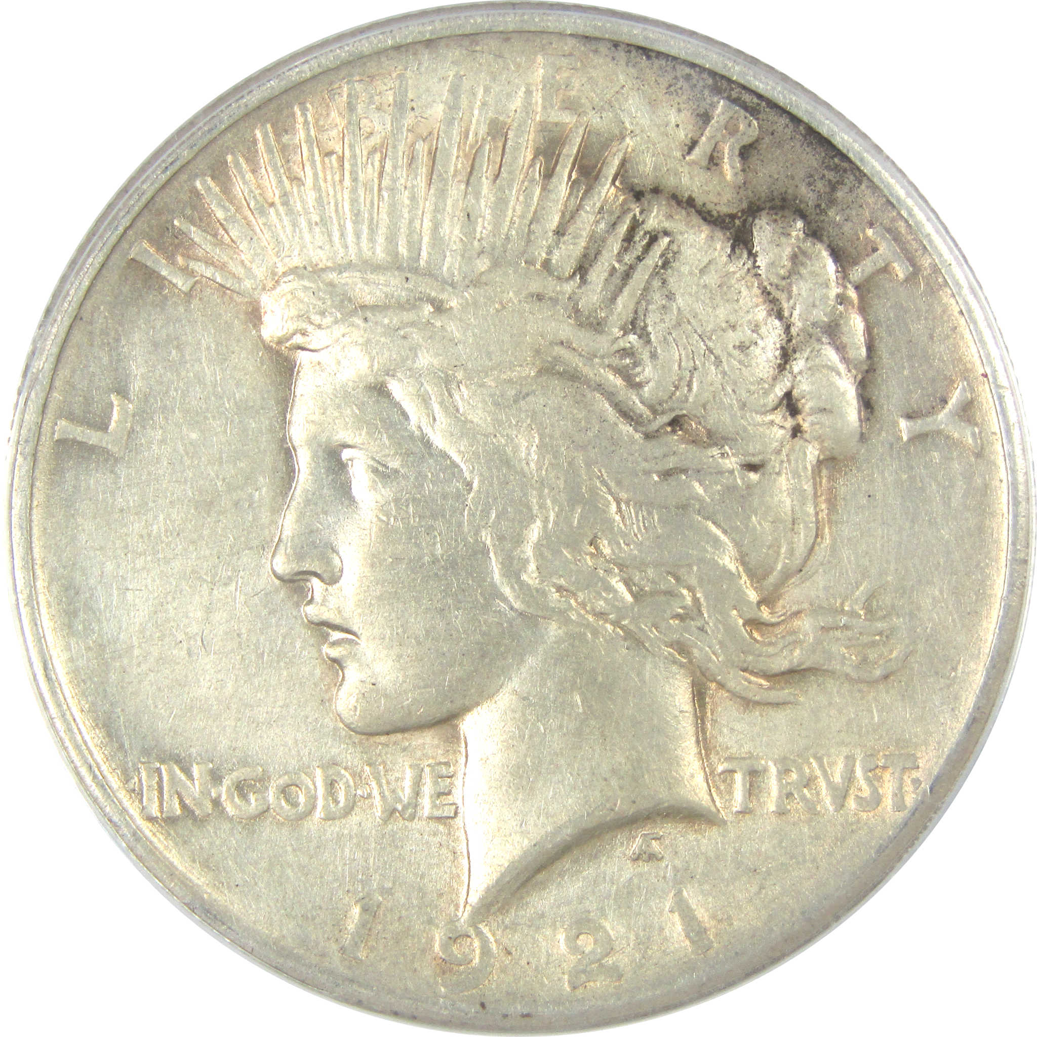 1921 High Relief Peace Dollar AU 50 Details ANACS Silver $1 SKU:I16238