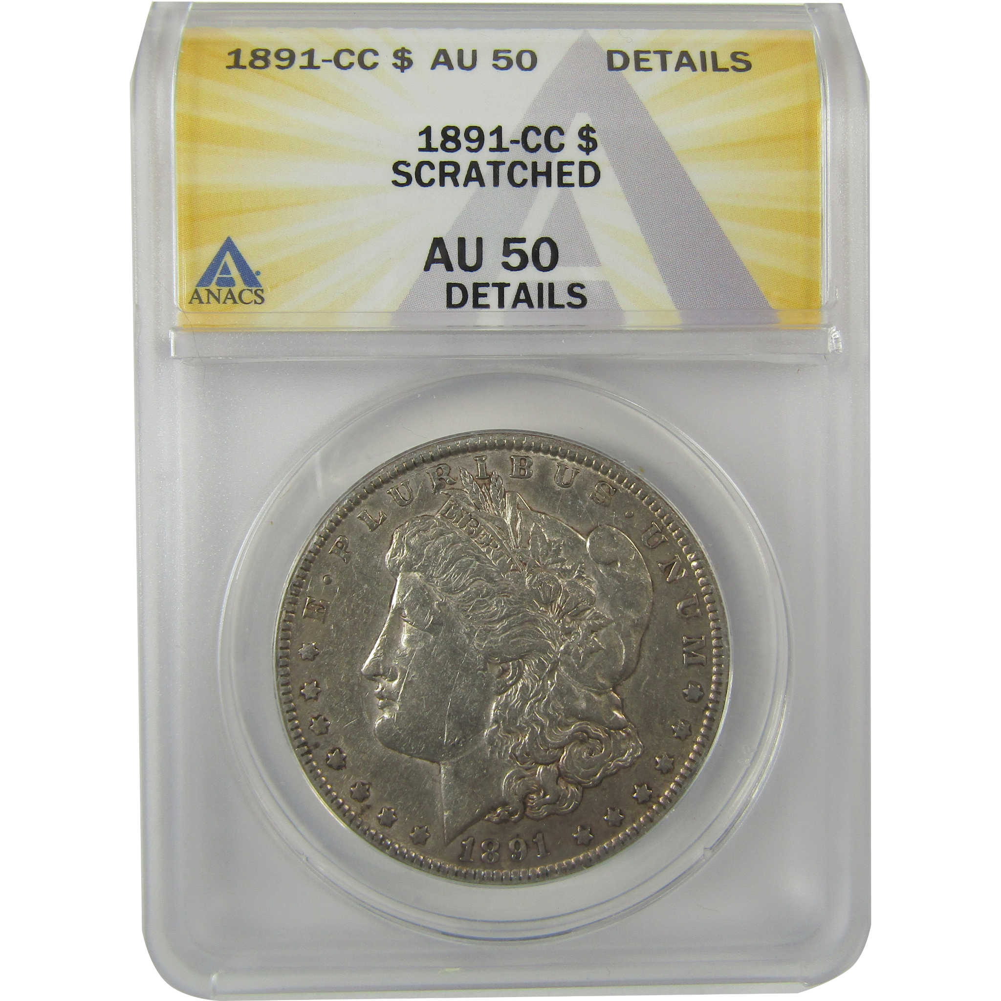 1891 CC Morgan Dollar AU 50 Details ANACS Silver $1 Coin SKU:I21342 - Morgan coin - Morgan silver dollar - Morgan silver dollar for sale - Profile Coins &amp; Collectibles