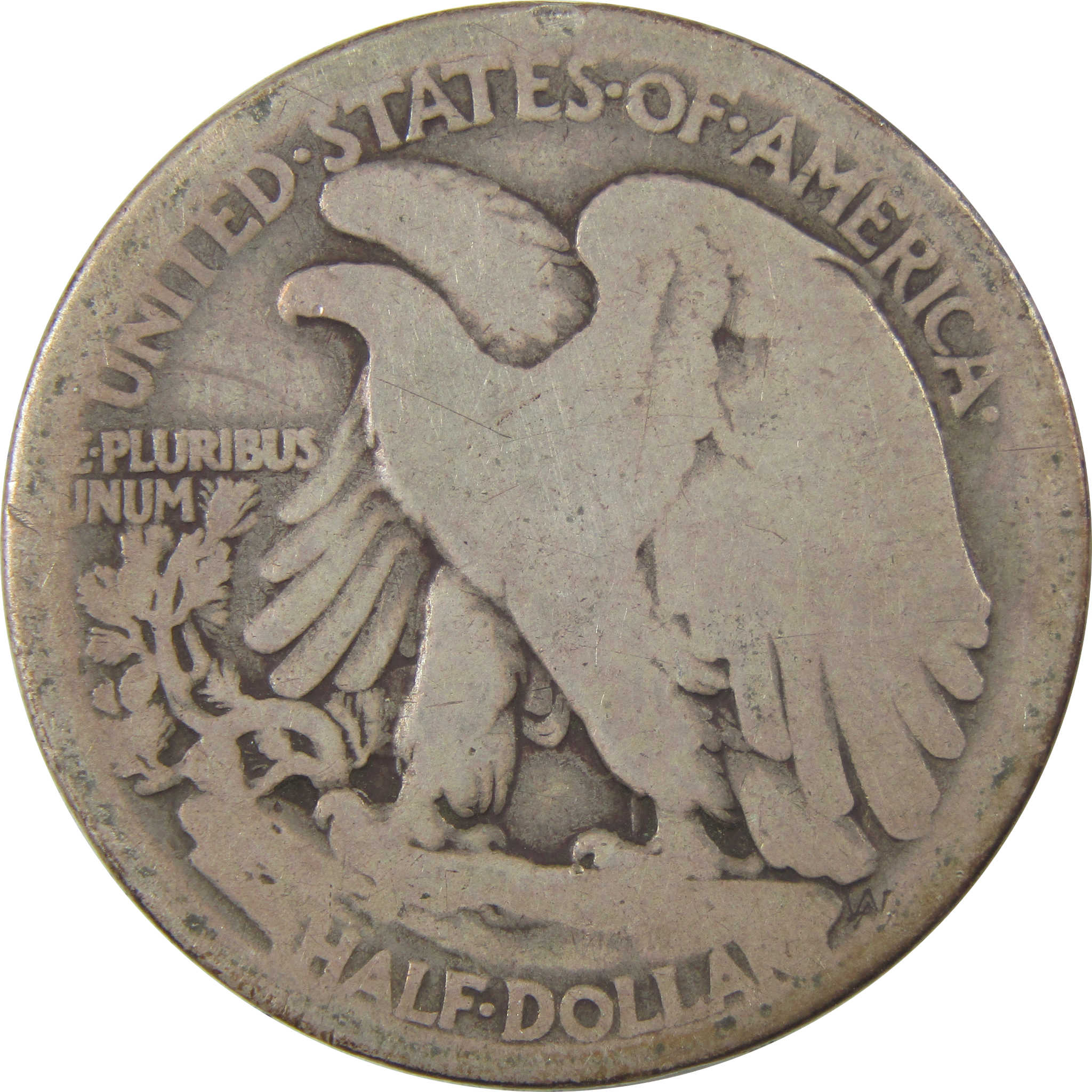 1917 S Obverse Liberty Walking Silver 50c AG About Good SKU:I24140