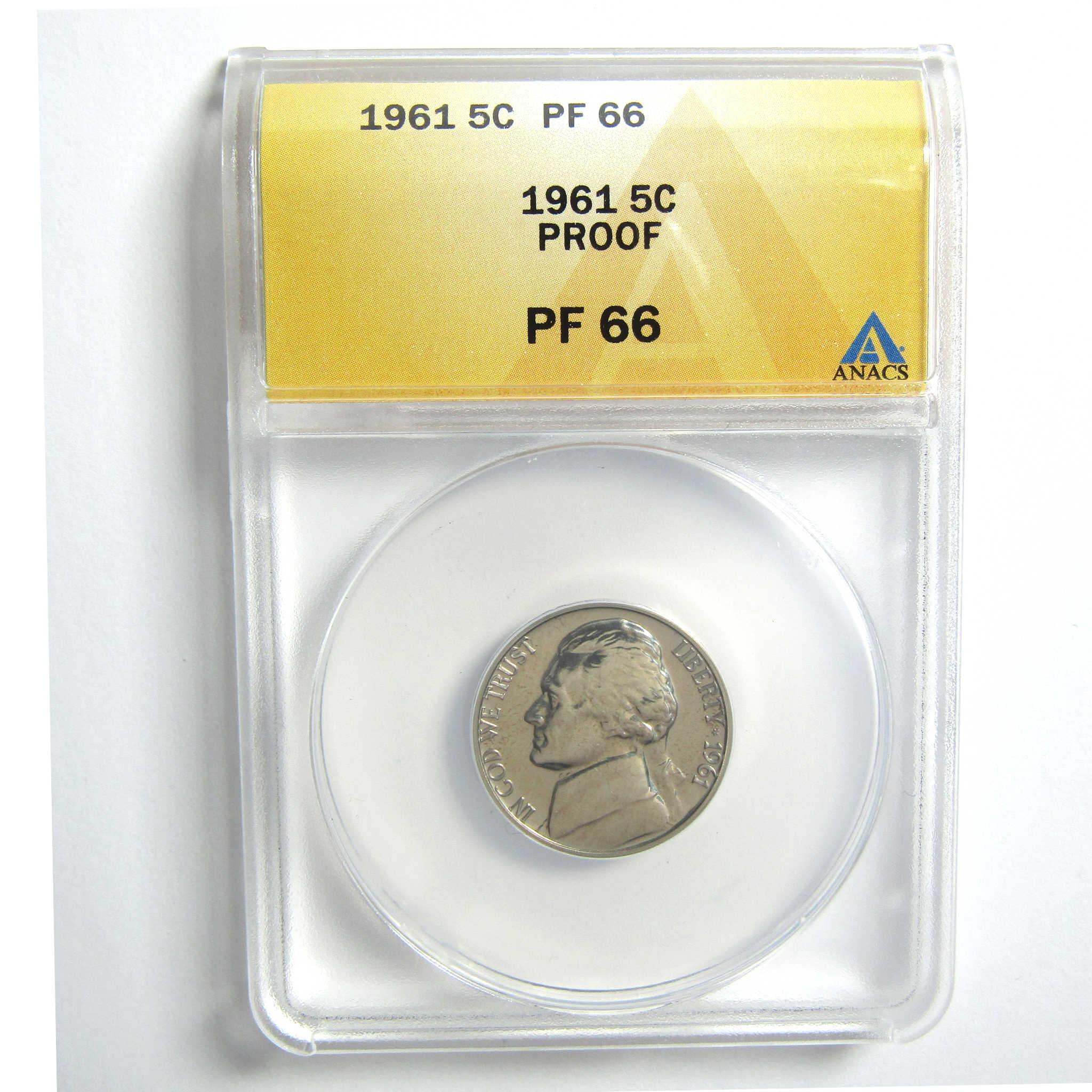 1961 Jefferson Nickel PF 66 ANACS 5c Proof Coin SKU:CPC5060