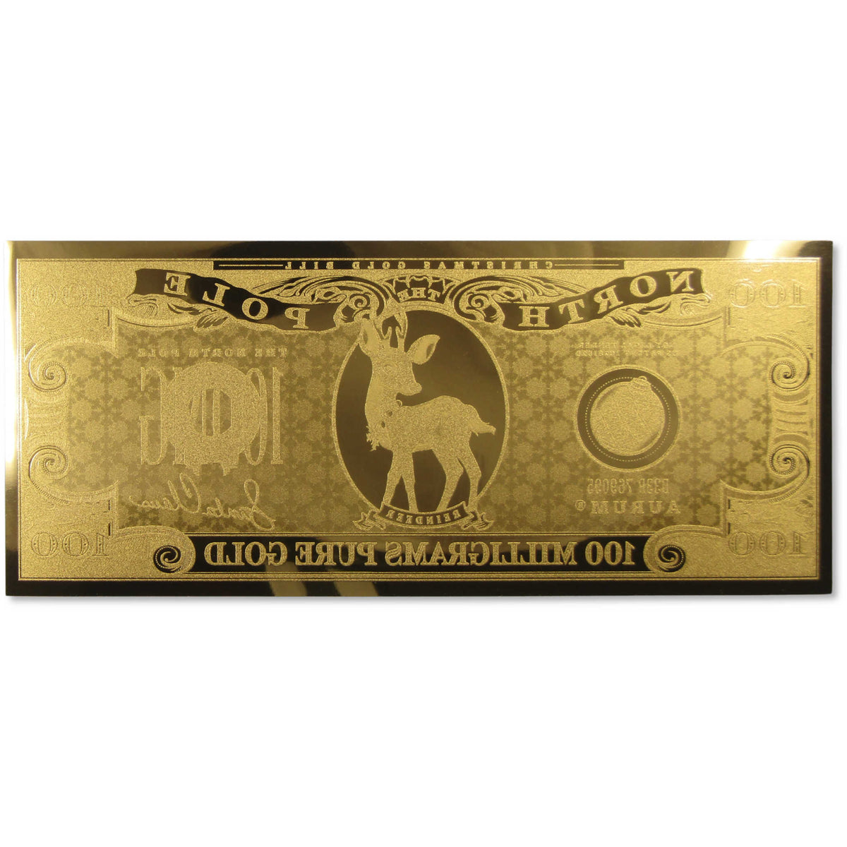 Merry Christmas Santa Claus Aurum Note 100 mg 24K Gold Collectible