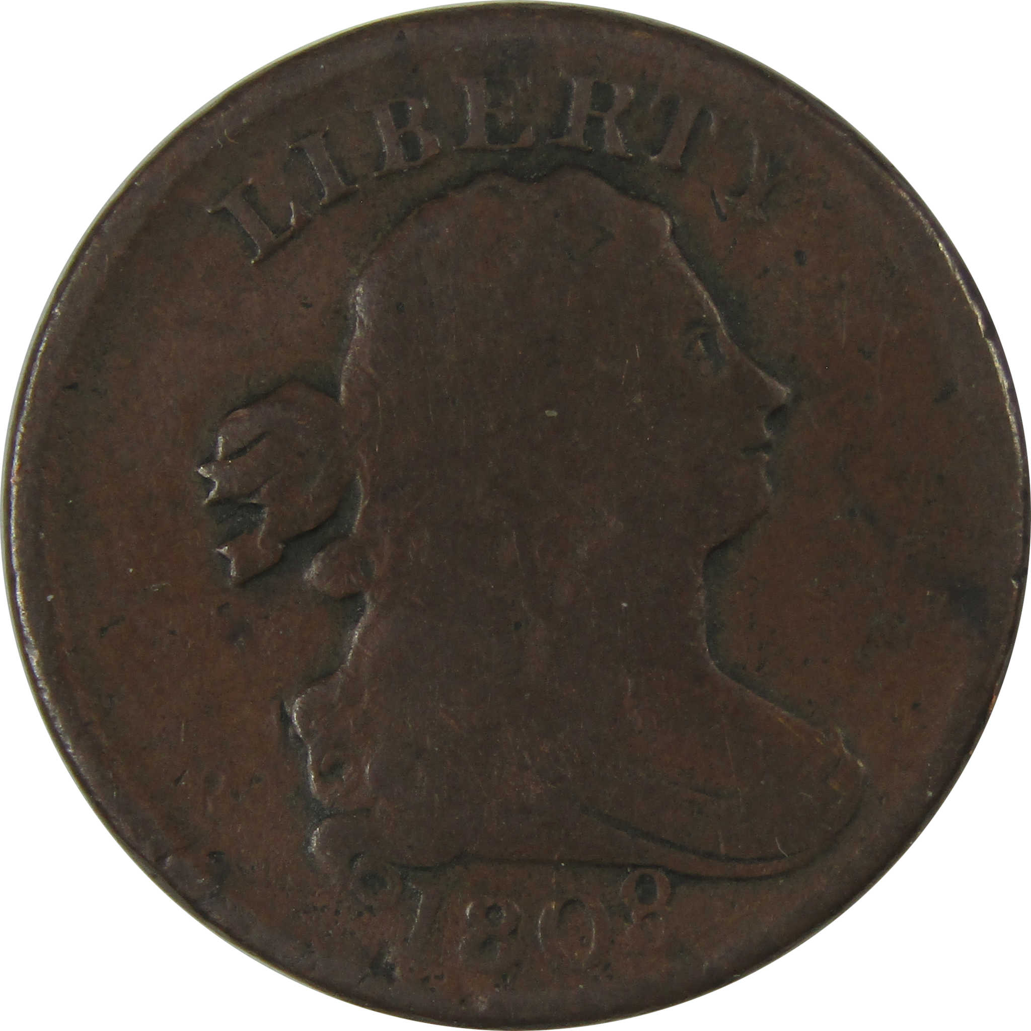 1808 Draped Bust Half Cent VG Very Good Copper 1/2c Coin SKU:I22689
